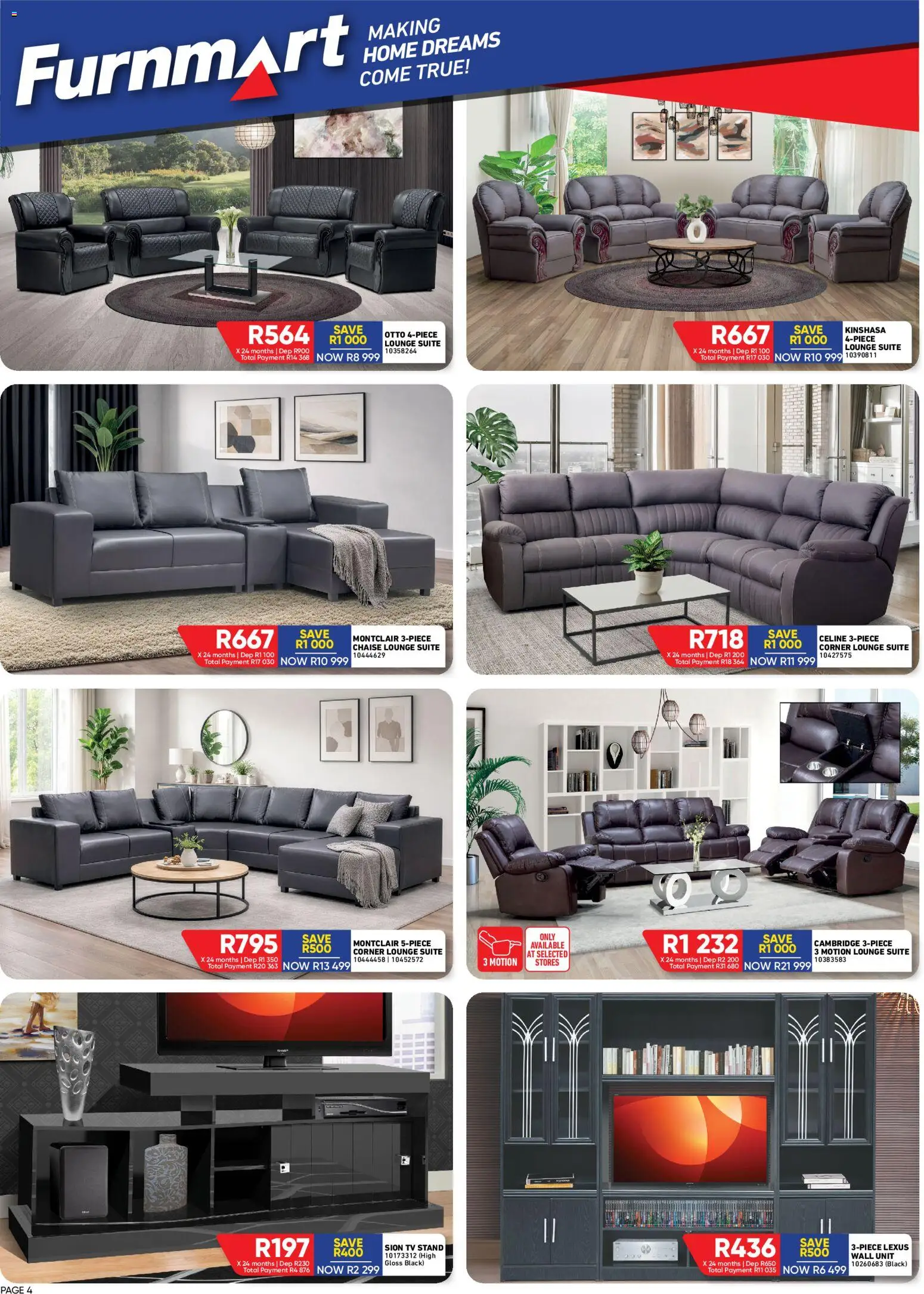 New Furnmart catalogue – valid from 11.05.2026 | Page: 4 | Products: Gloss, TV, Lounge suite, Chaise