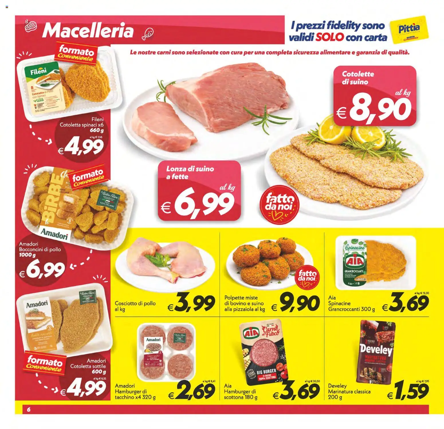Volantino SuperConveniente del 28.04.2026 | Pagina: 6 | Prodotti: Suino, Spinaci, Hamburger, Polpette