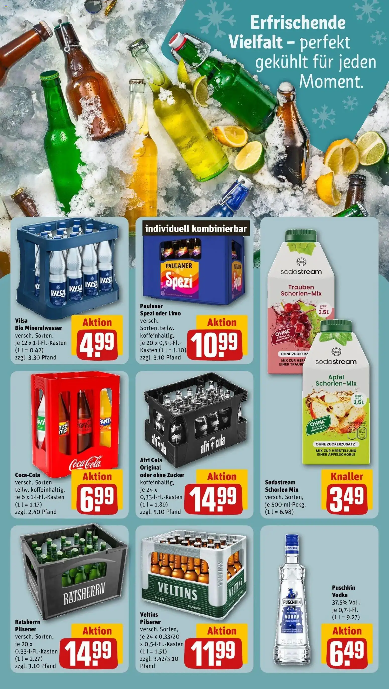 Rewe Prospekt Lüneburg – gültig ab 08.06.2026 | Seite: 19 | Produkte: Mineralwasser, Zucker, Vodka, Sodastream