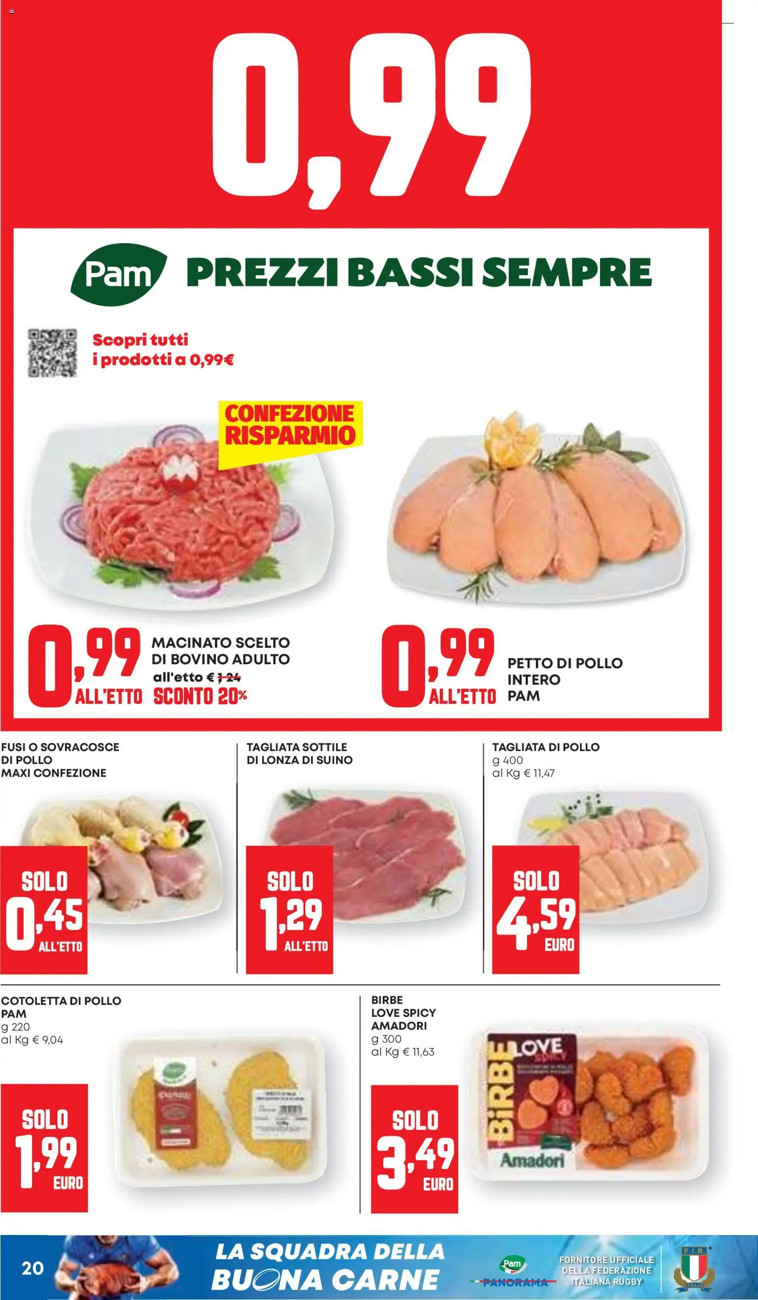 Volantino Panorama del 07.04.2026 | Pagina: 20 | Prodotti: Bovino, Petto di Pollo, Suino, Macinato
