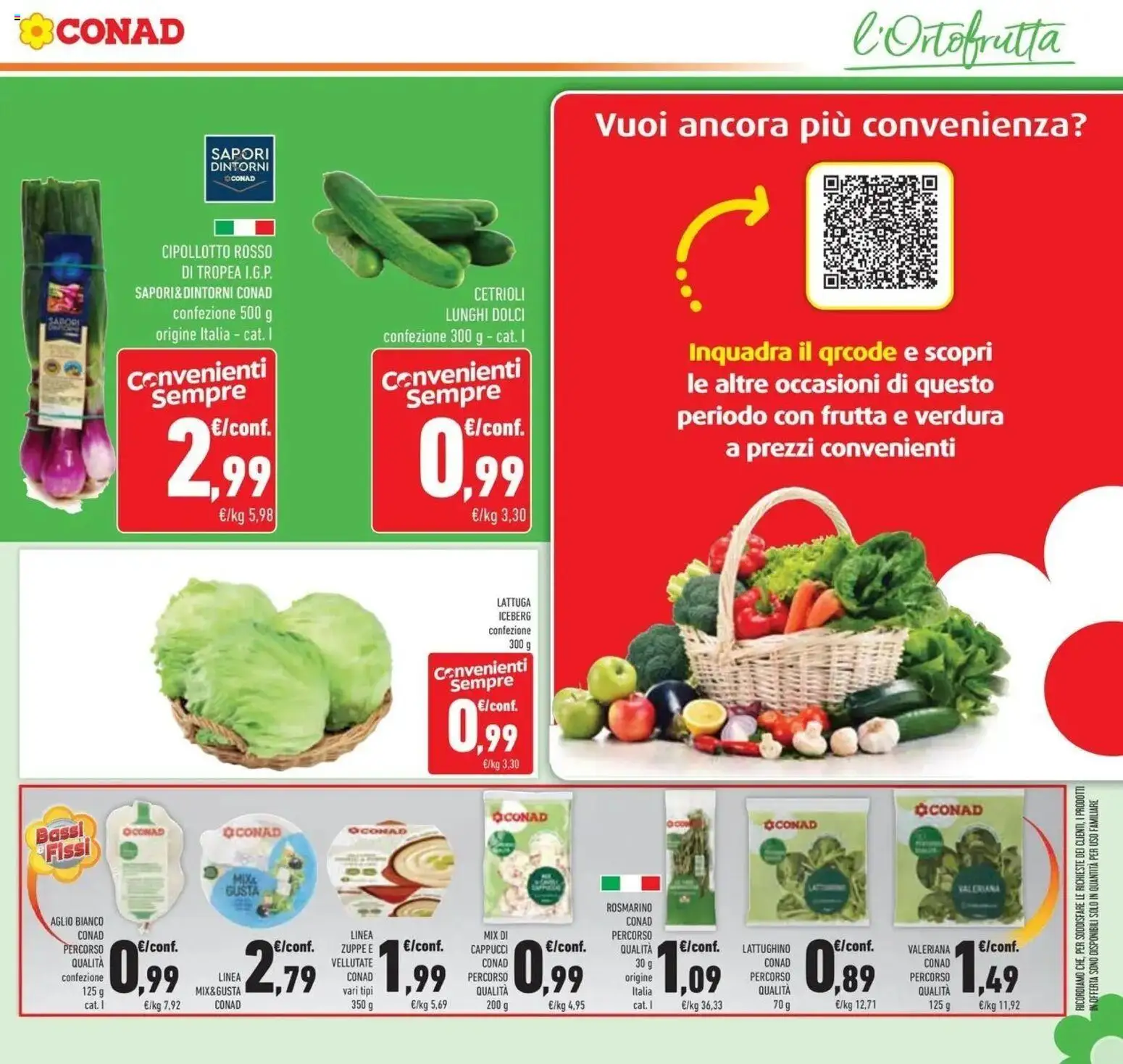 Volantino Conad del 03.06.2026 | Pagina: 17 | Prodotti: Valeriana, Frutta, Aglio, Feta