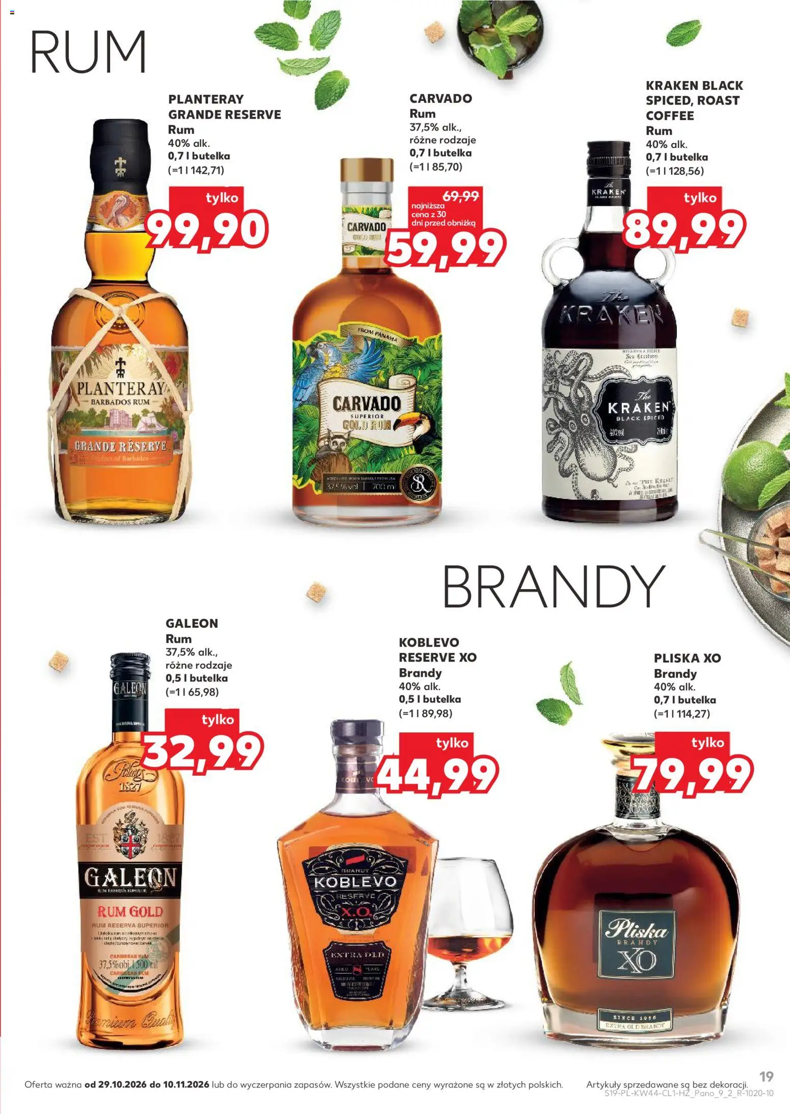 Kaufland Polsko leták - Barek od 29.10.2026 | Strana: 19 | Produkty: Rum, Brandy