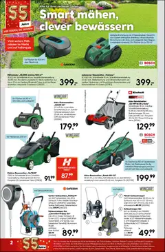 Hellweg Prospekt ab 01.06.2026 gültig | Seite: 2 | Produkte: Bosch, Roboter, Rasenmäher, Ladegerät