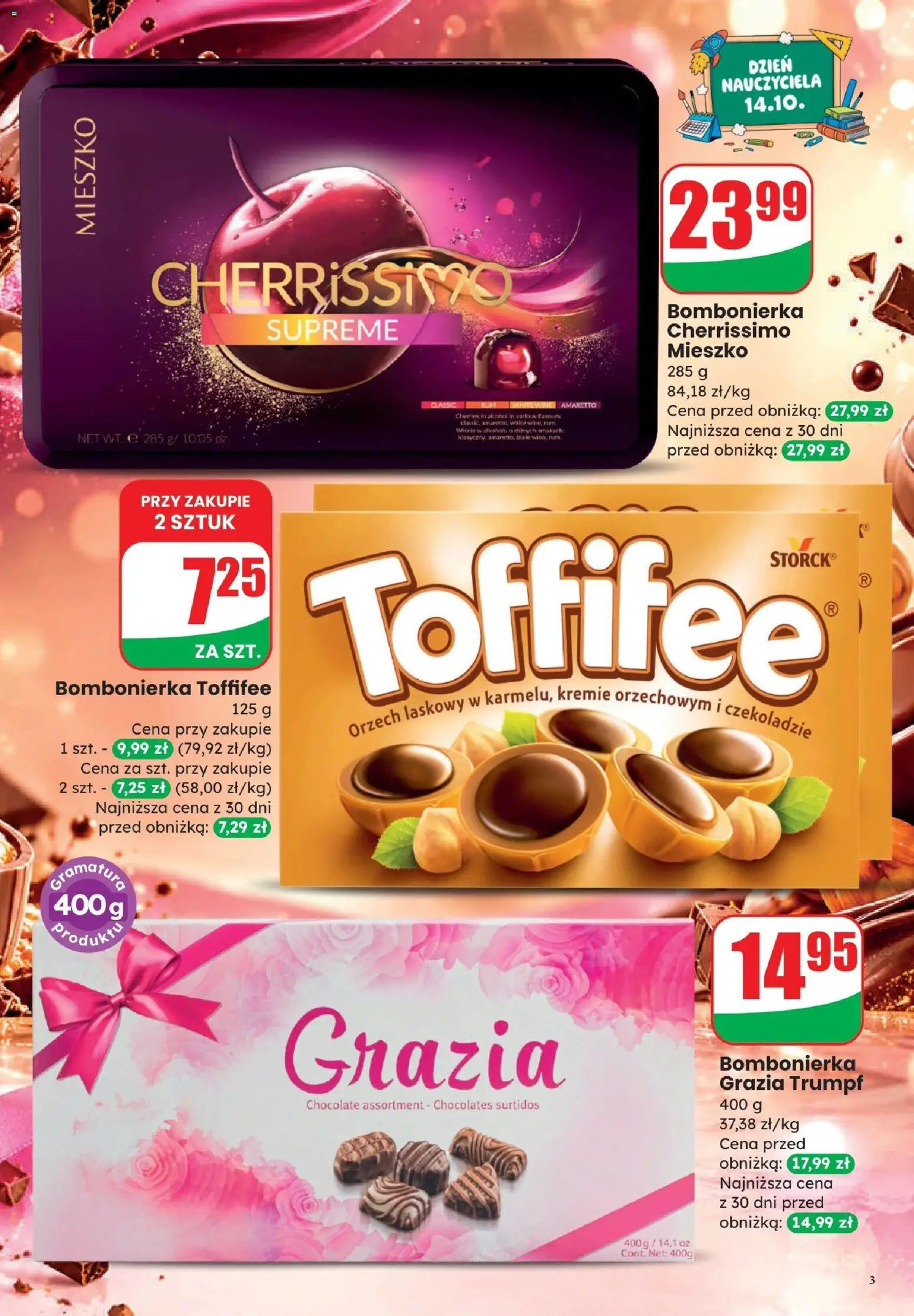 Dino gazetka - Weekendowe Okazje od 09.10.2026 | Strona: 3 | Produkty: Bombonierka, Toffifee, Amaretto, Rum