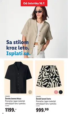 Ženska lanena bluza, Prozračan, lagan materijal zahvaljujući lanu i pamuku - pregled Lidl kataloga - važi od 07.05.2026 | Strana: 18 | Proizvode: Bluza