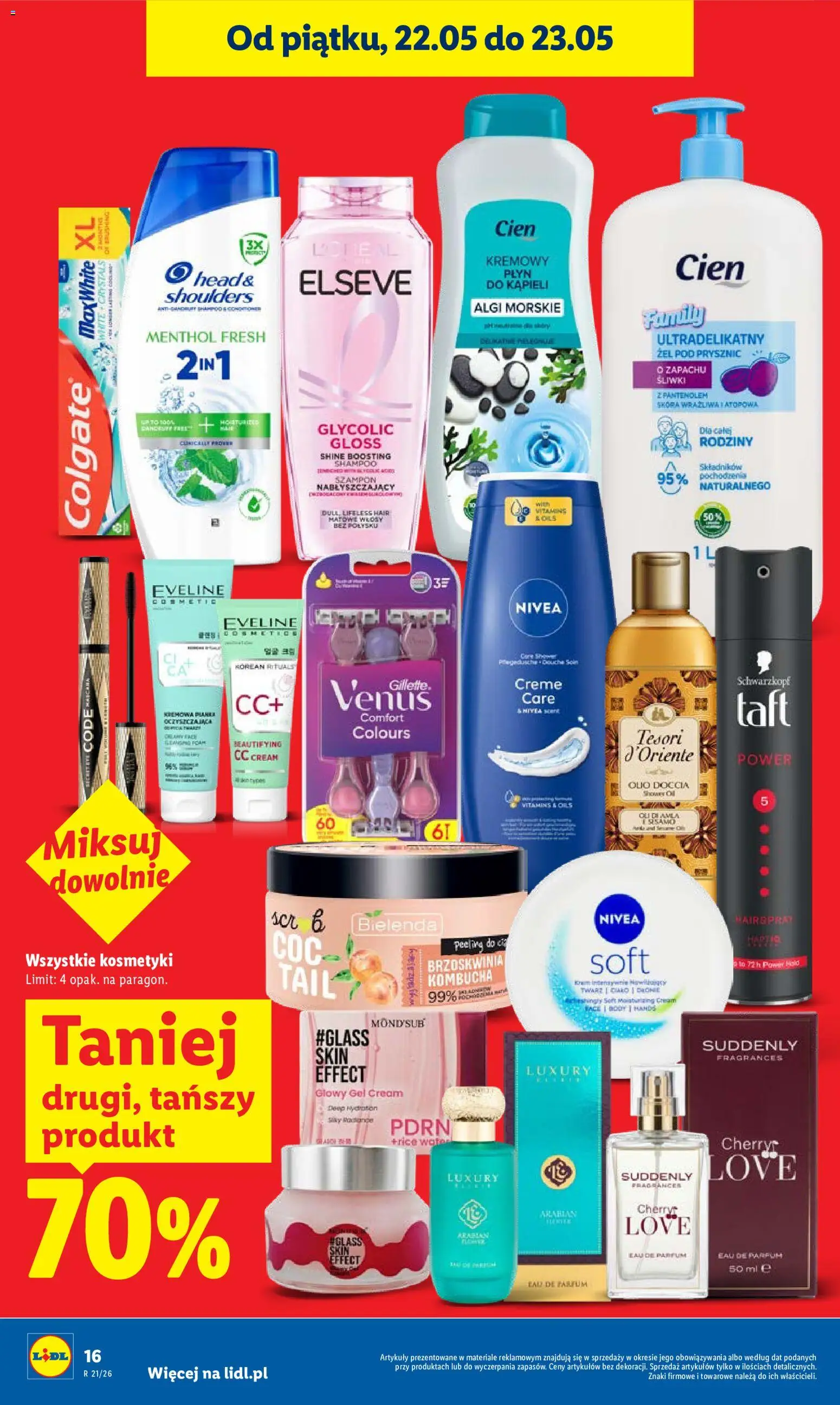 Lidl gazetka od 21.05.2026 | Strona: 16 | Produkty: Kosmetyki, Śliwki, Prysznic, Żel pod prysznic