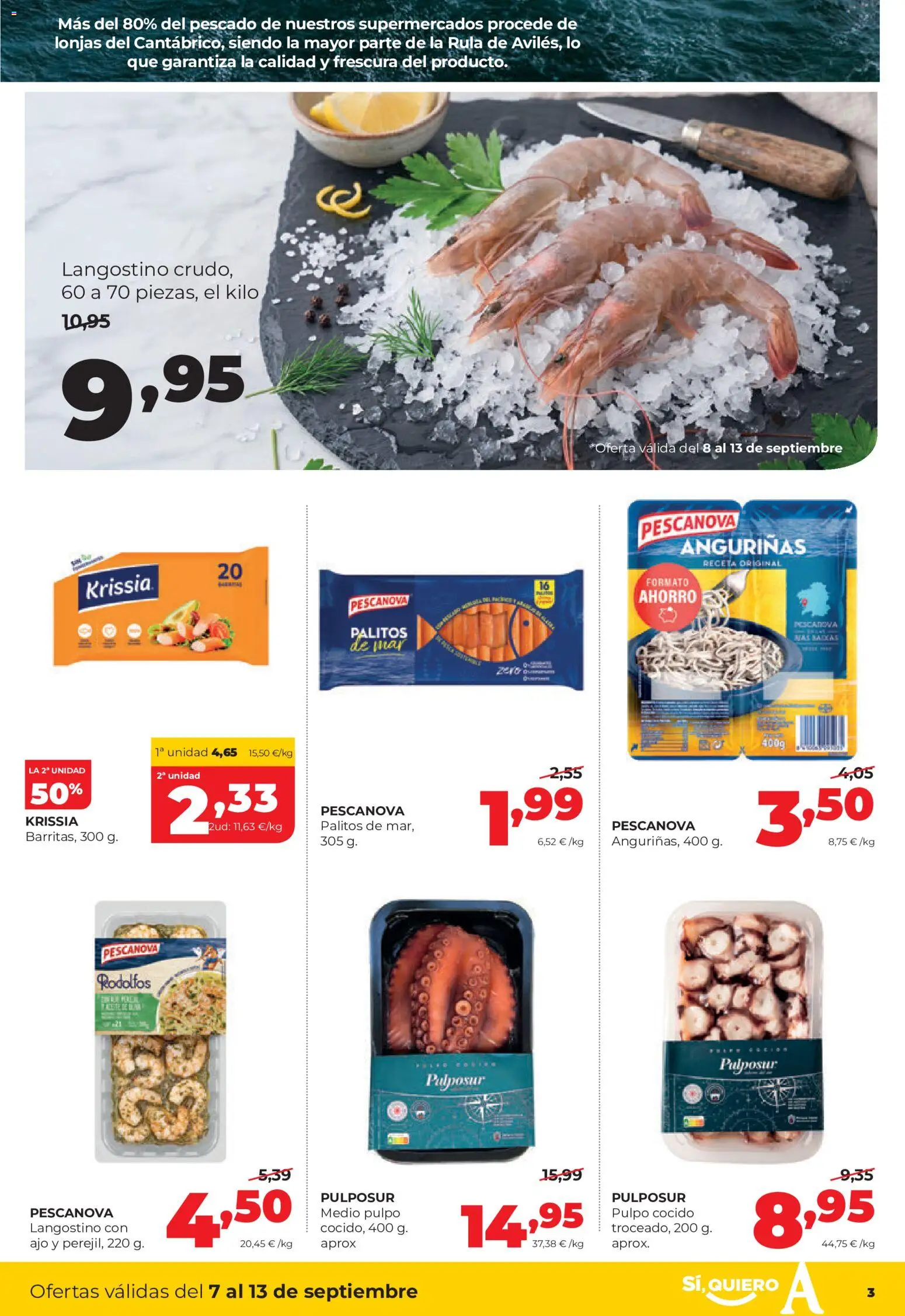 Alimerka folleto Castilla y León │ válido desde el 07/09/2026 | Página: 3 | Productos: Ajo, Pescado, Langostino