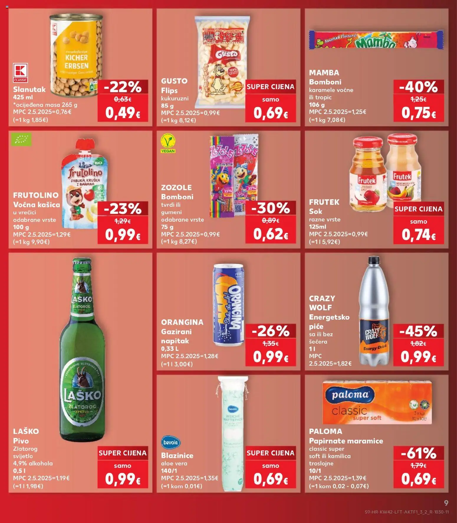 Kaufland katalog | vrijedi od 14.10.2026 | Stranica: 9 | Proizvodi: Sok, Pivo, Maramice, Aloe vera