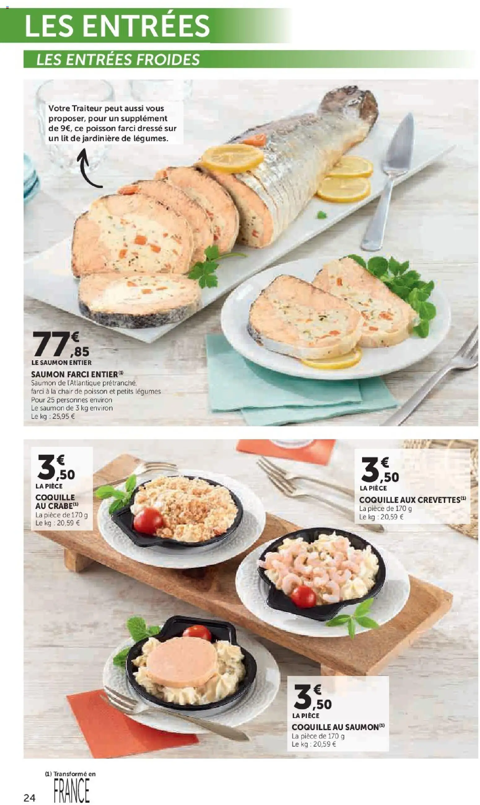 {H1} | Page: 24 | Produits: Saumon entier, Jardinière, Lit, Saumon