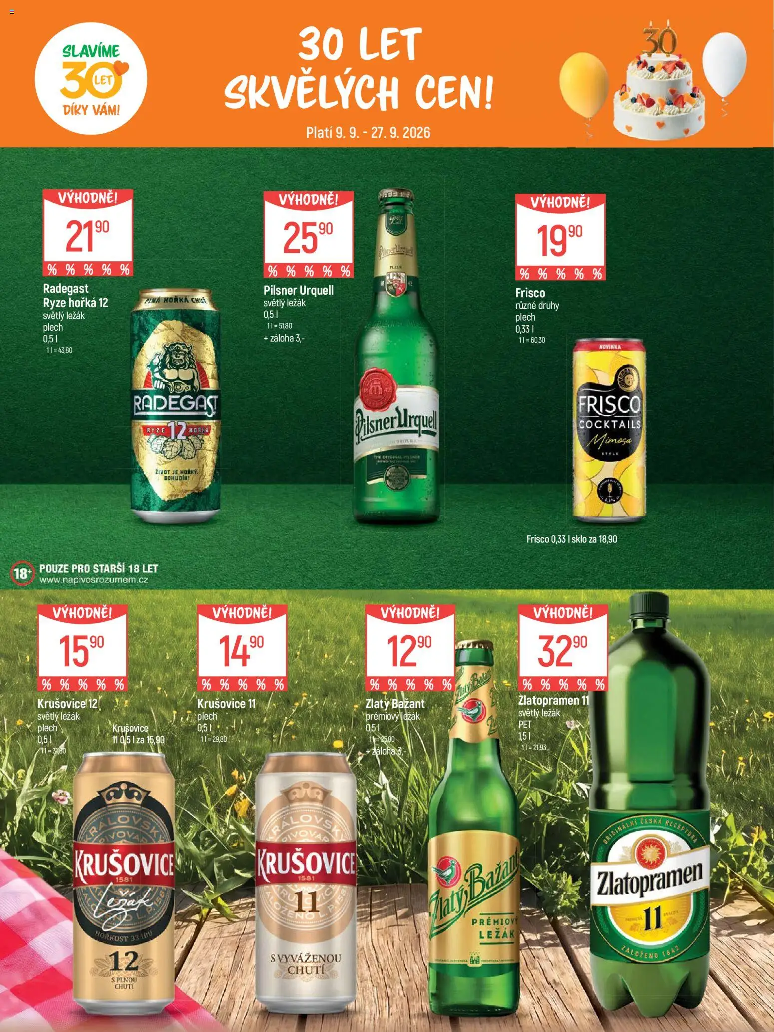 Globus leták - Pomáháme 30 let od 09.09.2026 | Strana: 18 | Produkty: Rýže, Frisco, Plech, Pěna