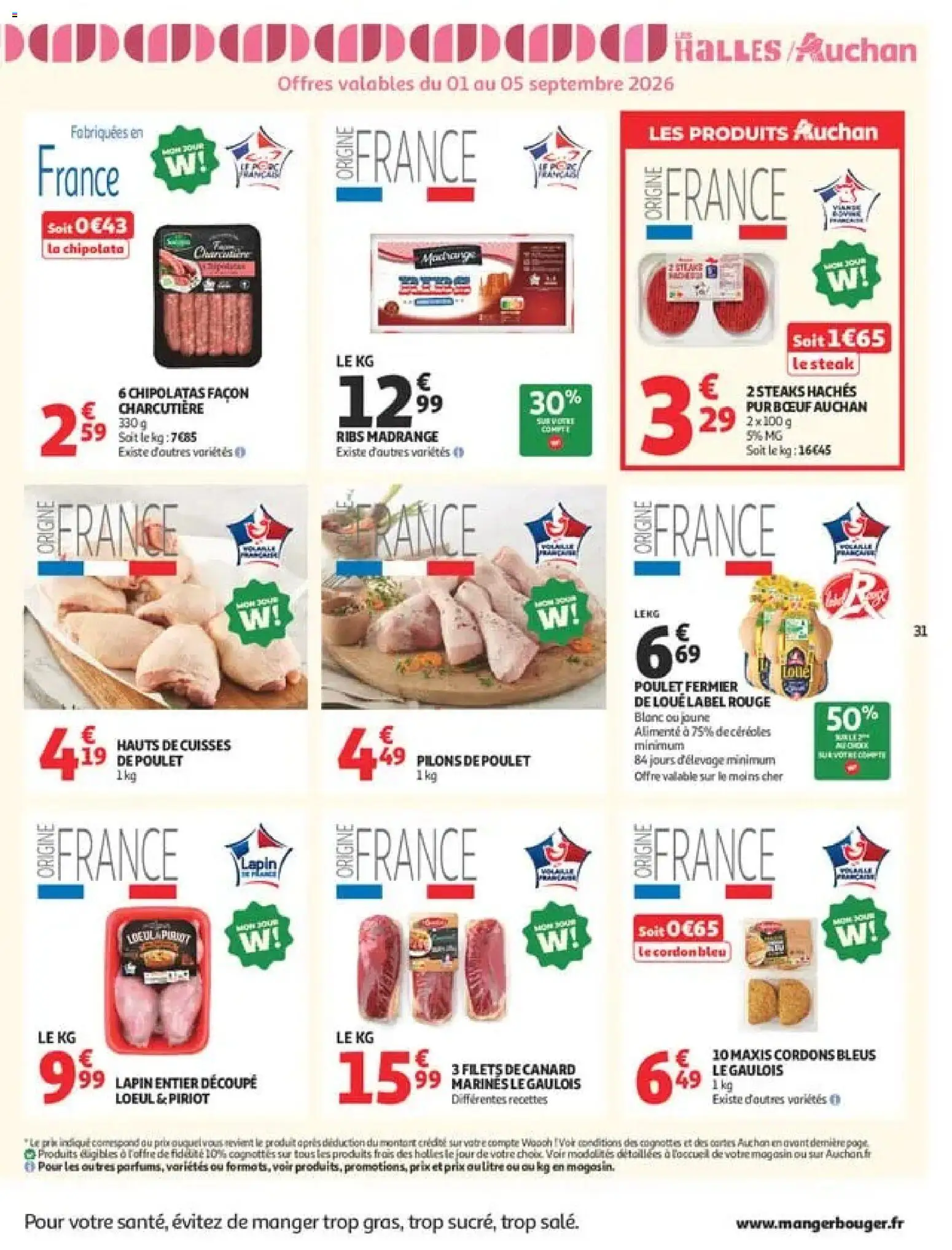 {H1} | Page: 31 | Produits: Canard, Chipolatas, Pilons de poulet, Céréales