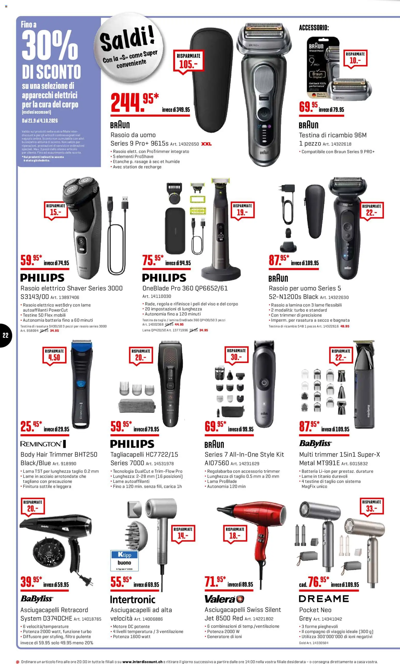 Interdiscount aktionen IT – gültig ab 21.09.2026 | Seite: 22 | Produkte: Philips