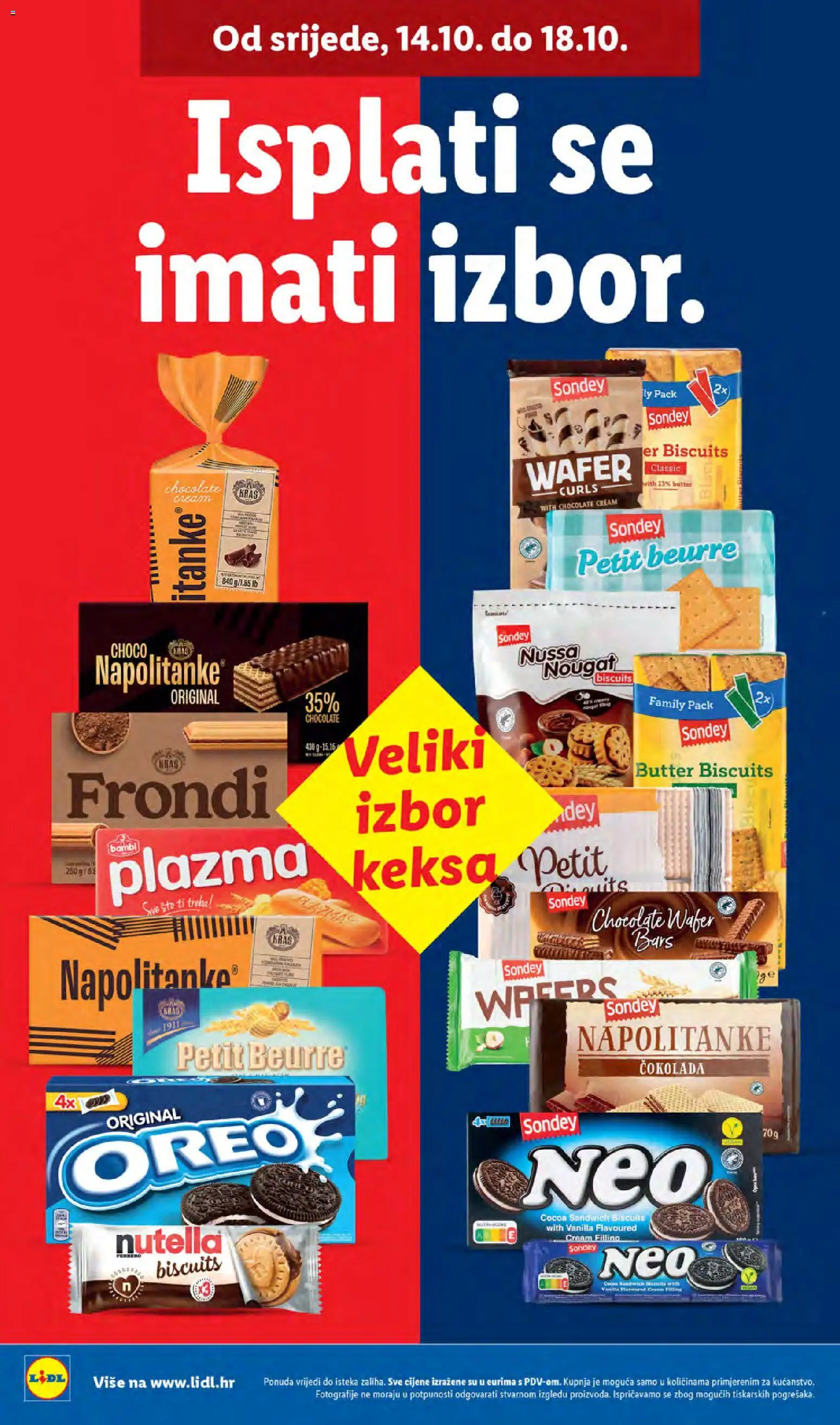 Lidl katalog | vrijedi od 12.10.2026 | Stranica: 52 | Proizvodi: Oreo, Petit Beurre, Čokolada, Napolitanke