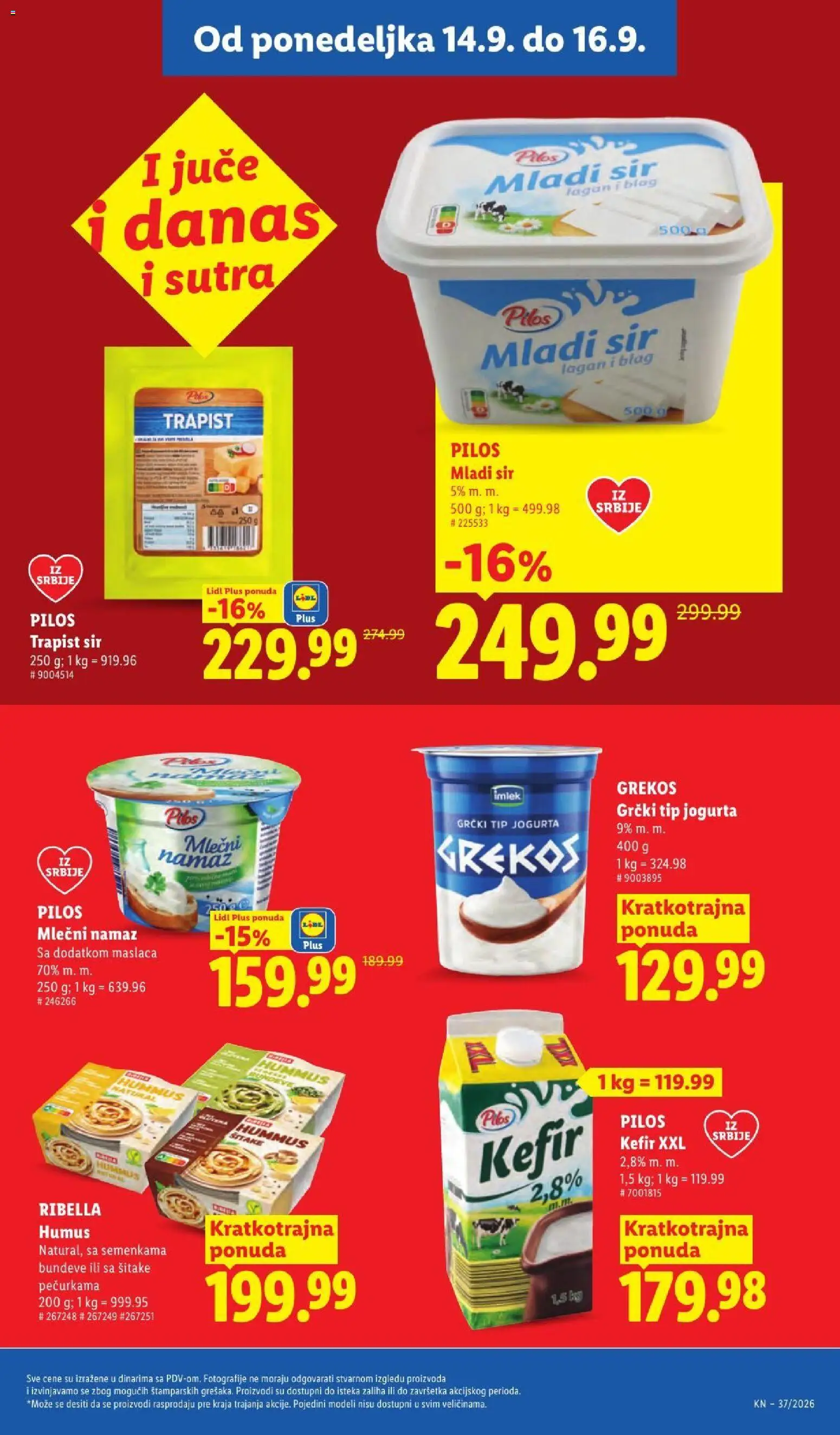 Lidl katalog - važi od 10.09.2026 | Strana: 91 | Proizvode: Trapist sir, Namaz, Hummus, Sir