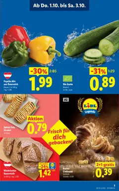 Butter Croissant, Je Stück ab 01.10.2026 gültig | Seite: 5 | Produkte: Gurke, Butter