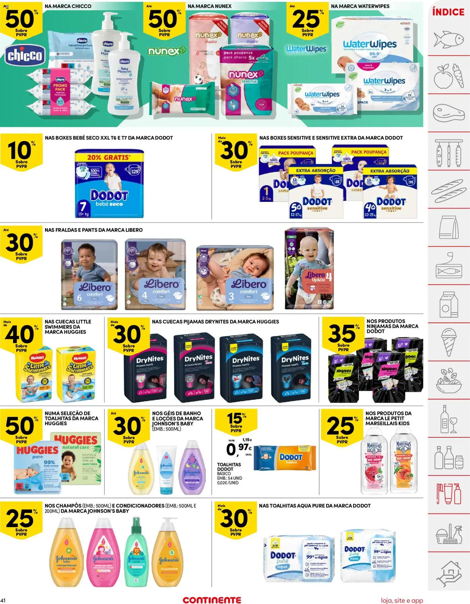 Continente folheto │ válido de 19.05.2026 | Página: 41 | Produtos: Agua, Fraldas, Banho, Pijamas