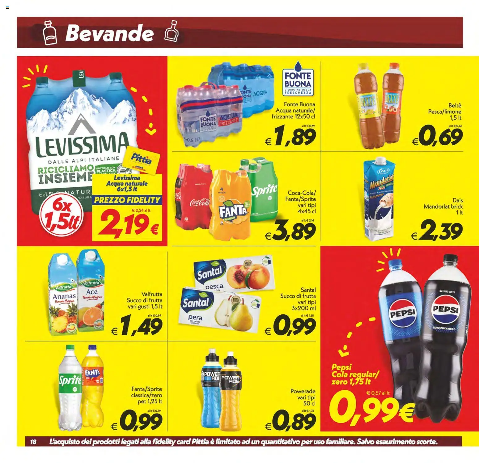 Volantino SuperConveniente del 22/09/2026 | Pagina: 18 | Prodotti: Succo, Acqua, Frutta, Pepsi