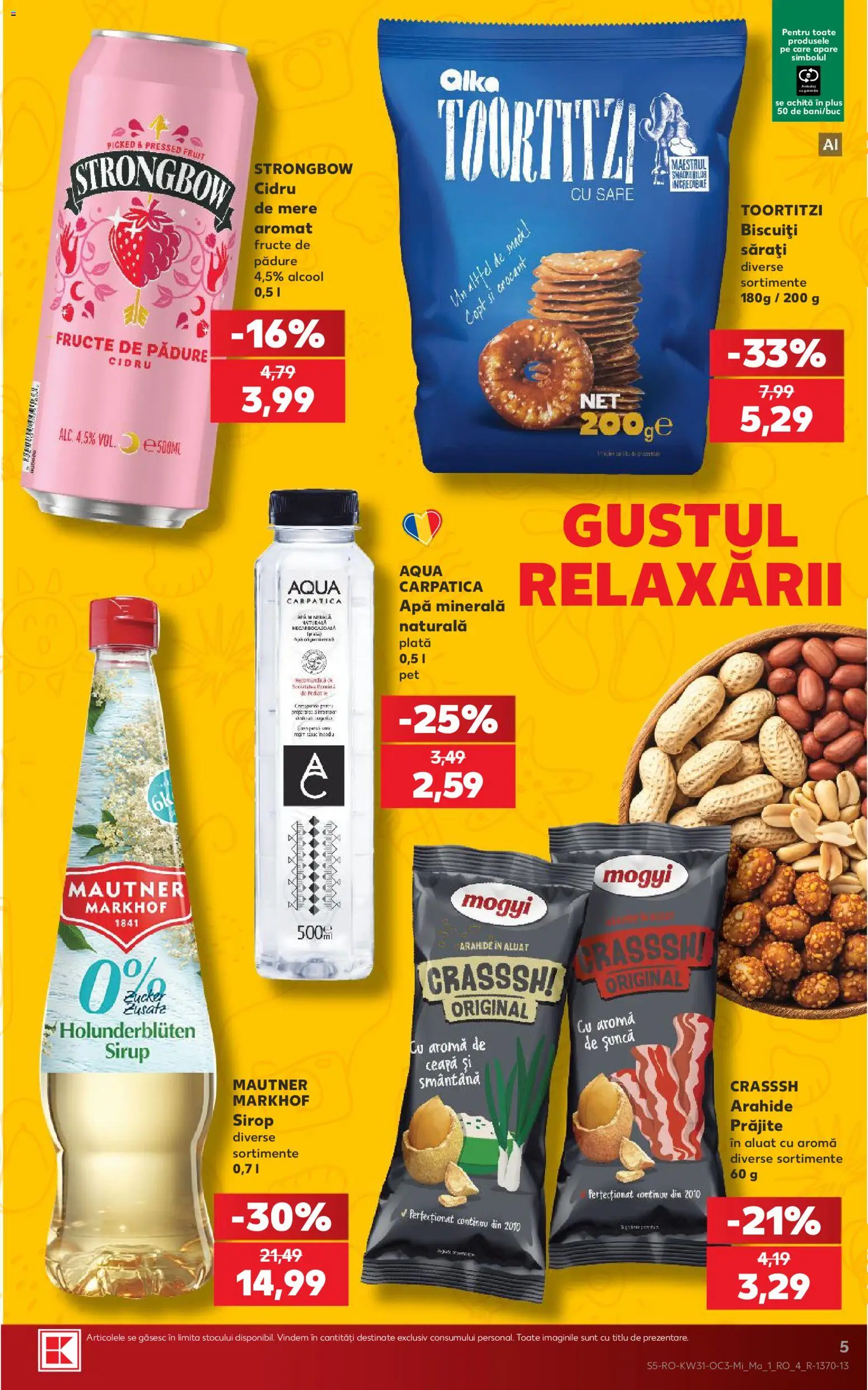 Noul catalog Kaufland – valabil de la 29.07.2026 | Pagină: 5 | Produse: Yazı tahtası kalemi, Biscuiți, Ceapă, Sare