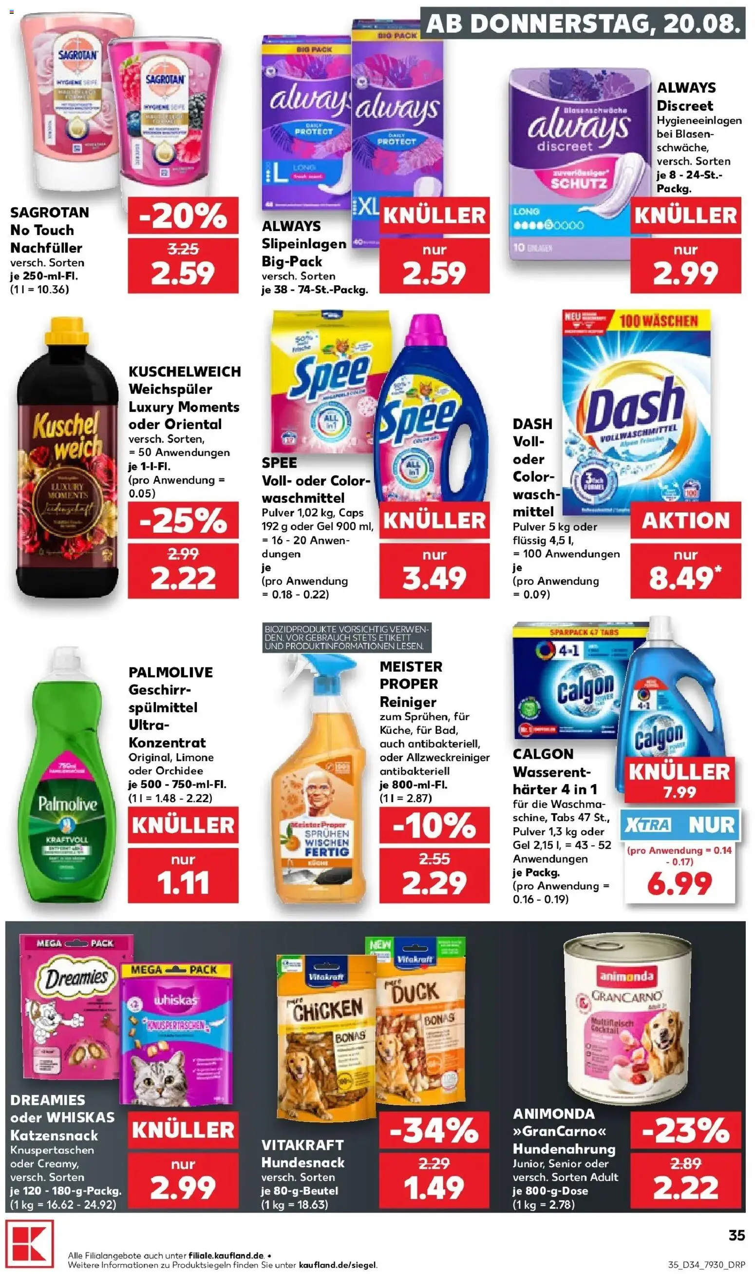 Prospekt Kaufland ab 17.08.2026 » Angebote Online zum Blättern | Seite: 46 | Produkte: Kuschelweich, Spee, Waschmittel, Whiskas