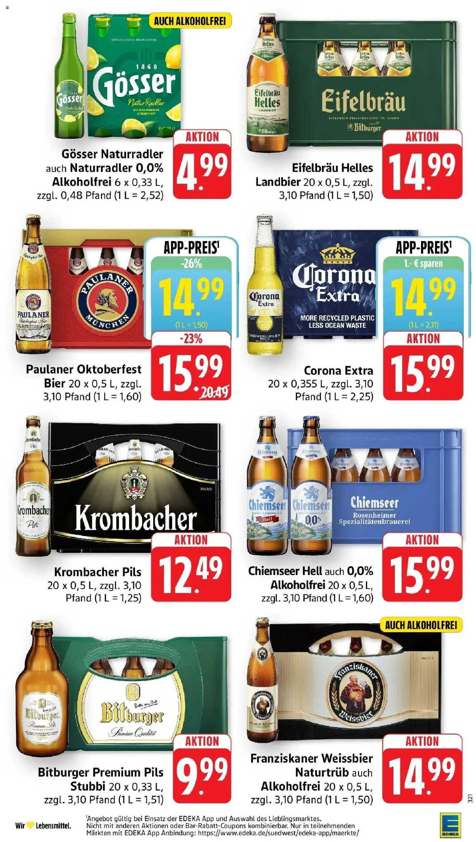 Edeka Prospekt Piesport (ab 14.09.2026) » Angebote Online | Seite: 21 | Produkte: Bitburger, Franziskaner, Bier, Paulaner