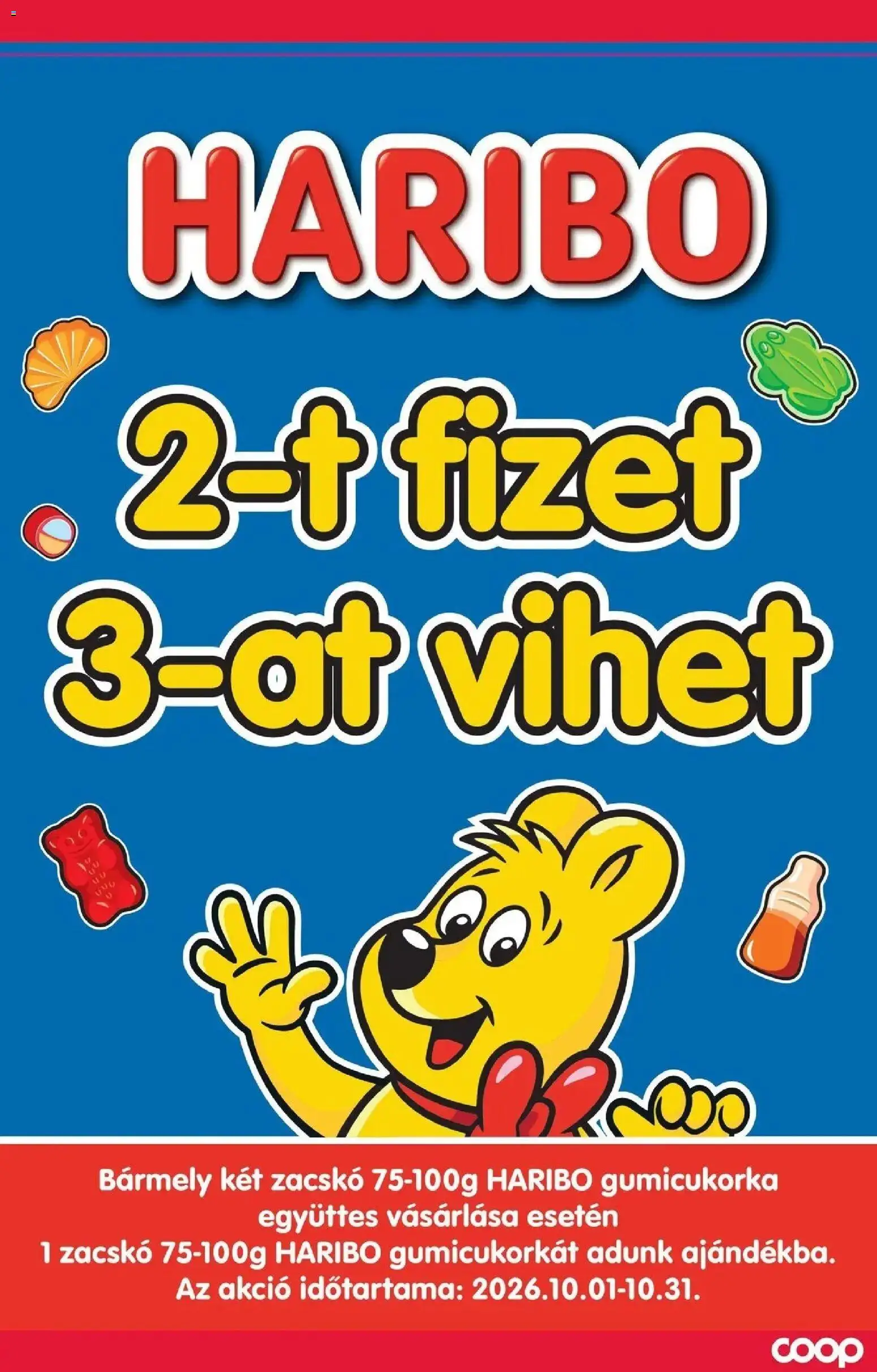 COOP Szolnok akciós újság Monorierdő - 2026.10.08. -tól/töl > akció, lapozható szórólap 🛍️ | Oldal: 16 | Termékek: Haribo