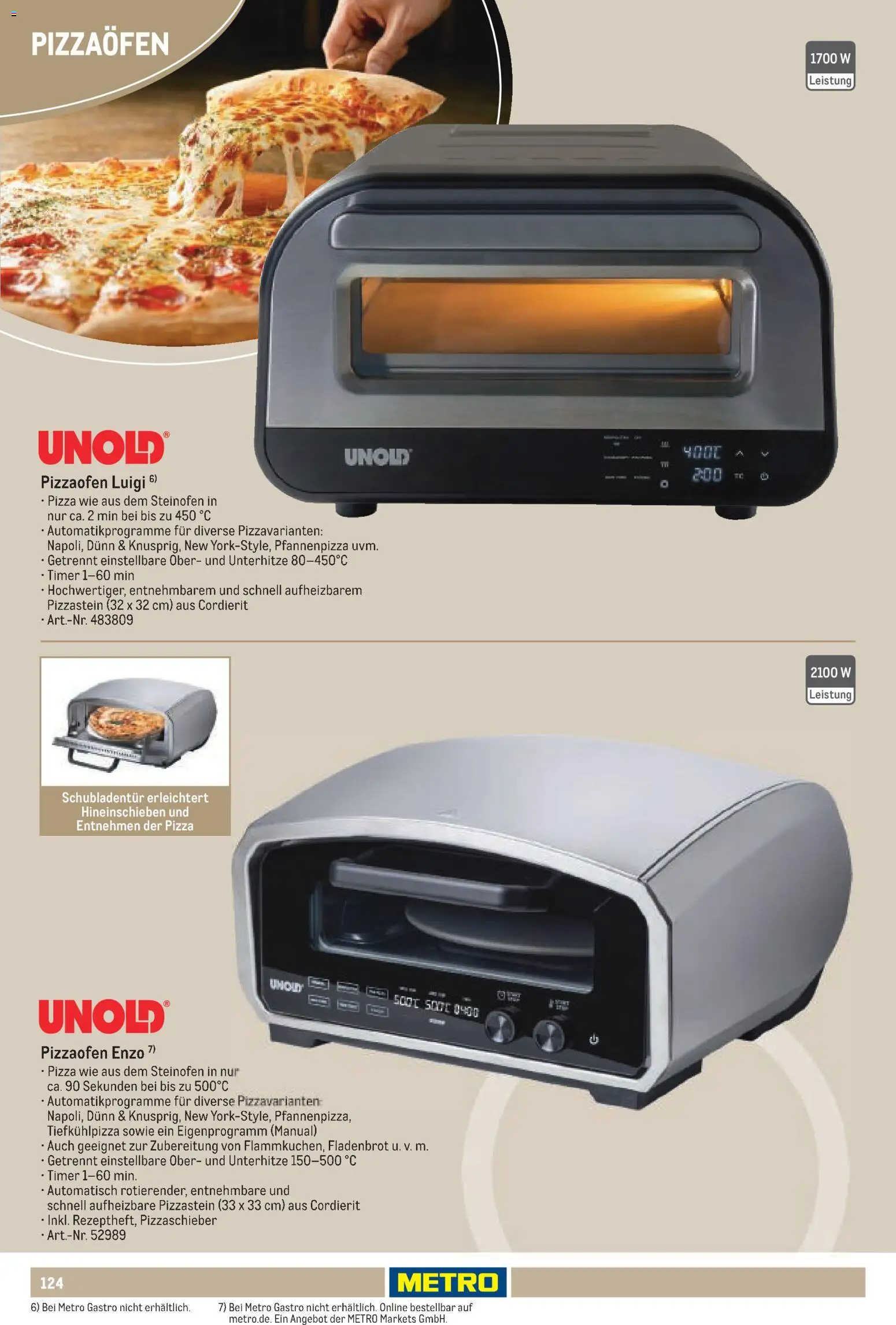 Metro Non Food Sortiment – gültig ab 15.06.2026 | Seite: 124 | Produkte: Tiefkühlpizza, Pizza