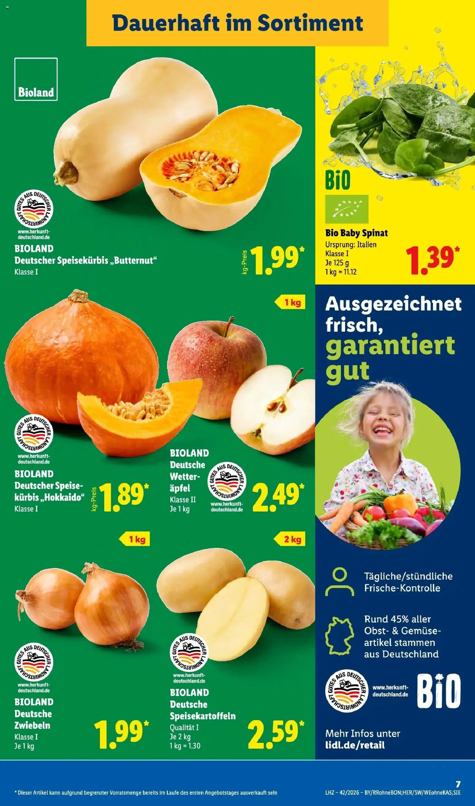 Lidl Prospekt Künzell (ab 12.10.2026) zum Blättern » Angebote | Seite: 7 | Produkte: Äpfel, Zwiebeln, Obst, Kürbis