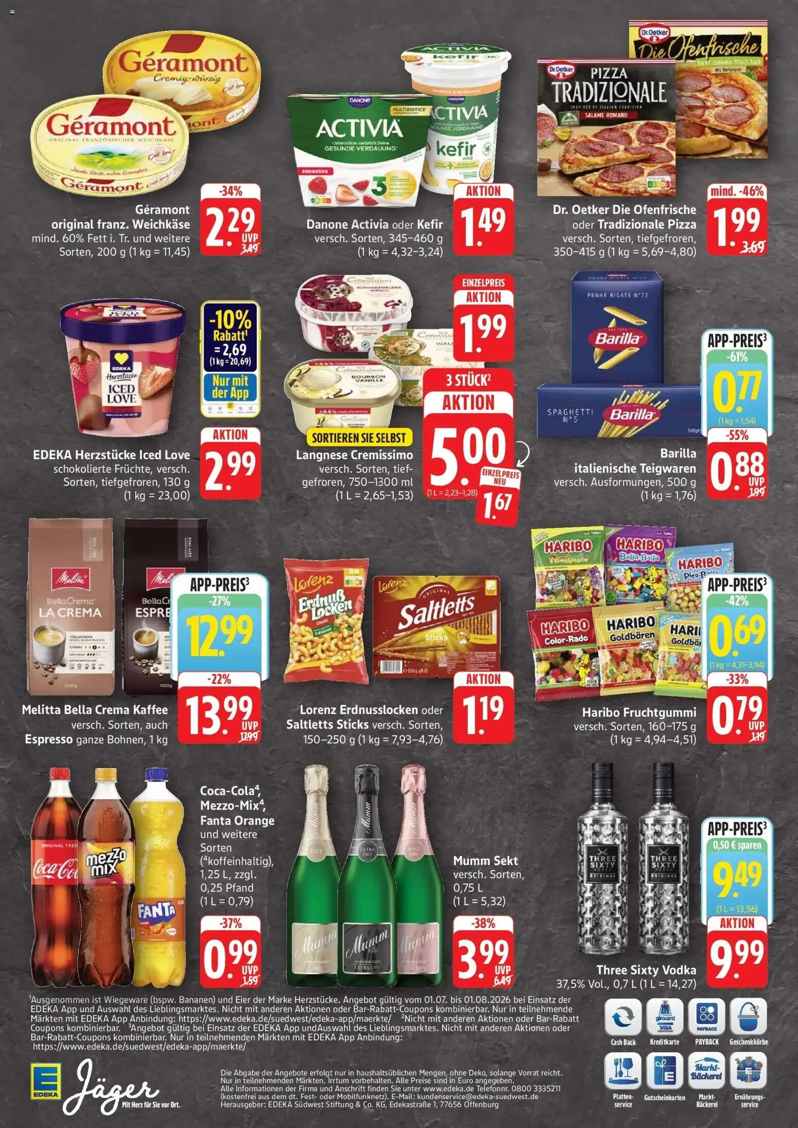 Edeka Prospekt Stuttgart-Degerloch – gültig ab 27.07.2026 | Seite: 2 | Produkte: Melitta, Haribo, Barilla, Bourbon