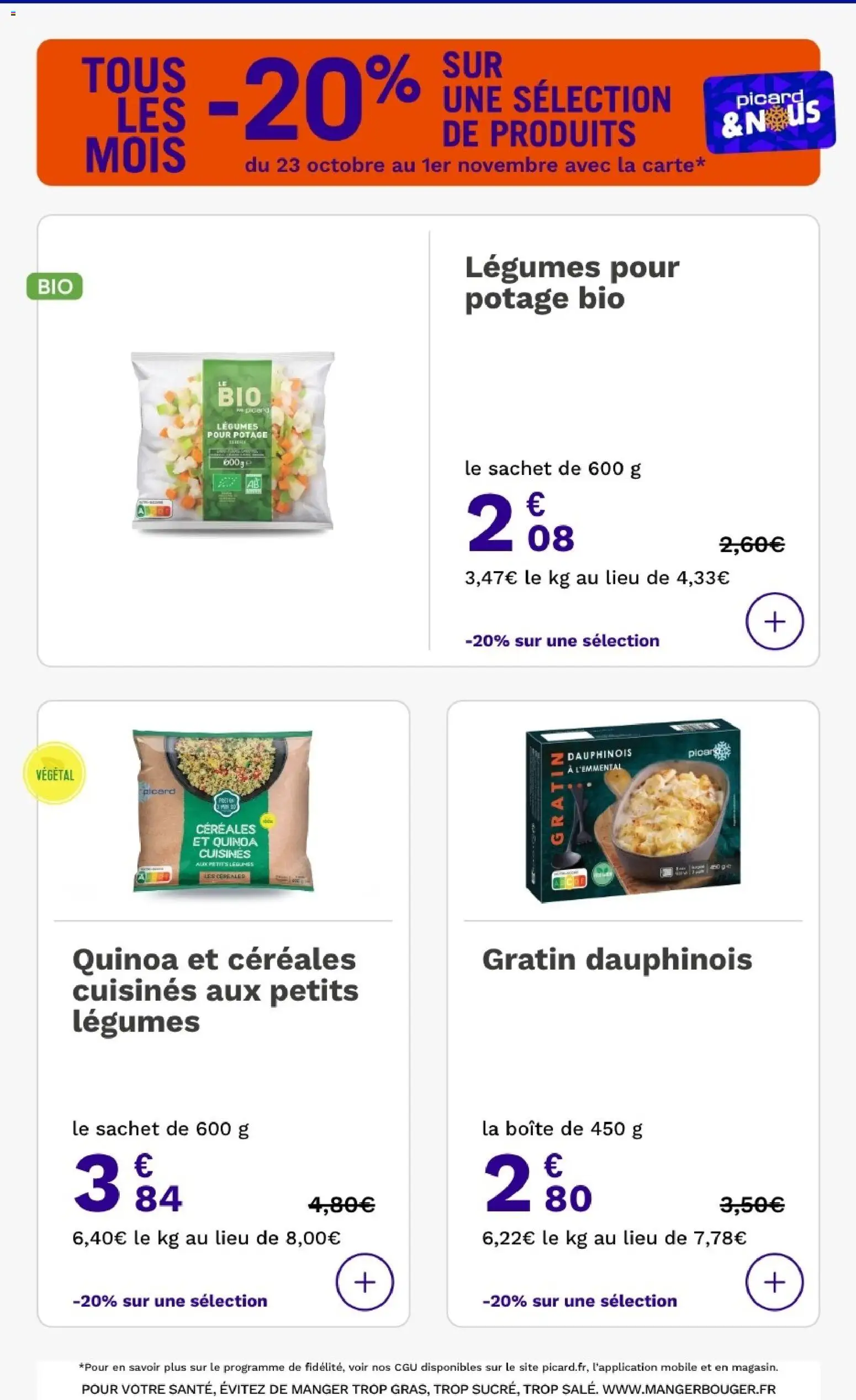 {H1} | Page: 13 | Produits: Gratin dauphinois, Quinoa, Céréales