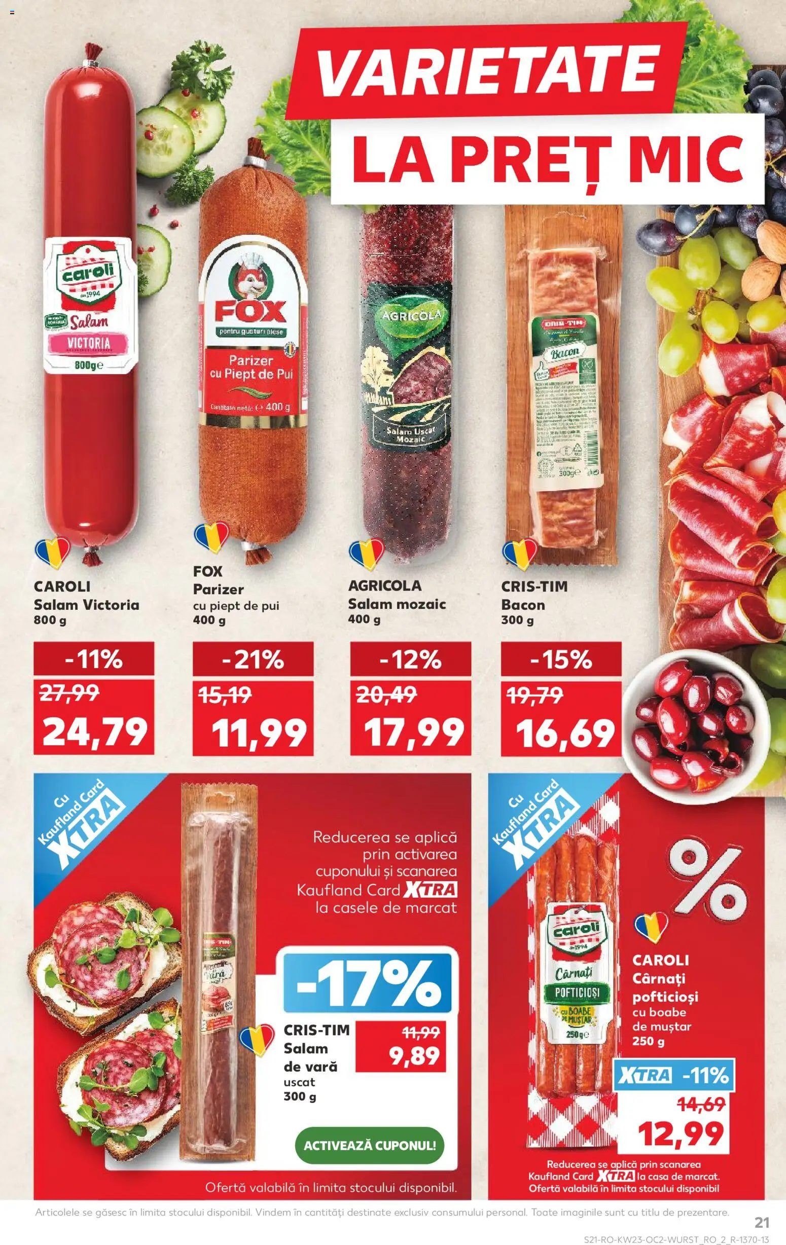 Noul catalog Kaufland – valabil de la 03.06.2026 | Pagină: 21 | Produse: Hacıyatmaz Kedi Oyuncağı, Salam, Muștar, Cârnați