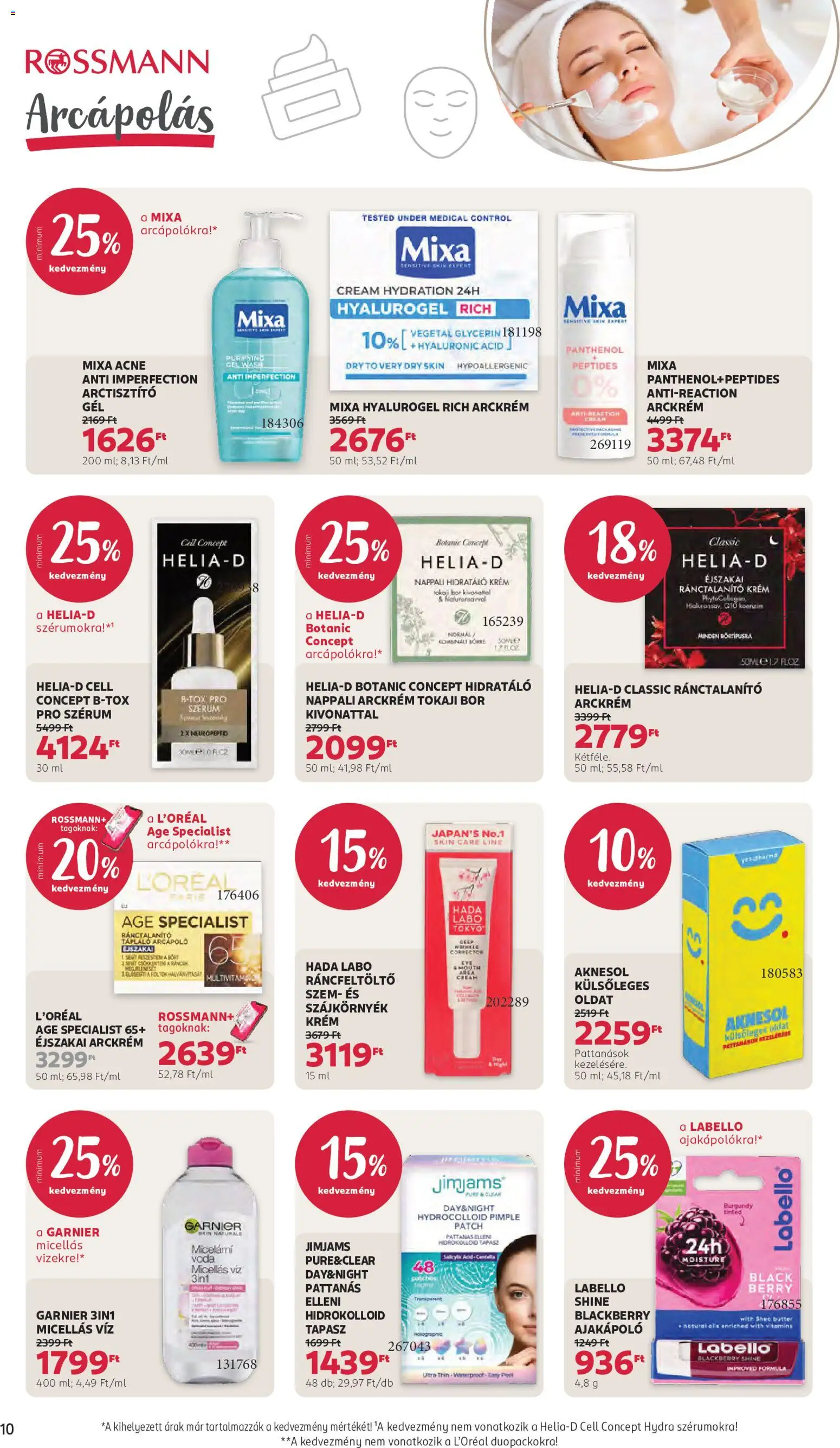 Rossmann akciós ujság - amely érvényes a következő dátumtól: 01.06.2026 | Oldal: 12 | Termékek: Micellás víz, Arckrém, Bor