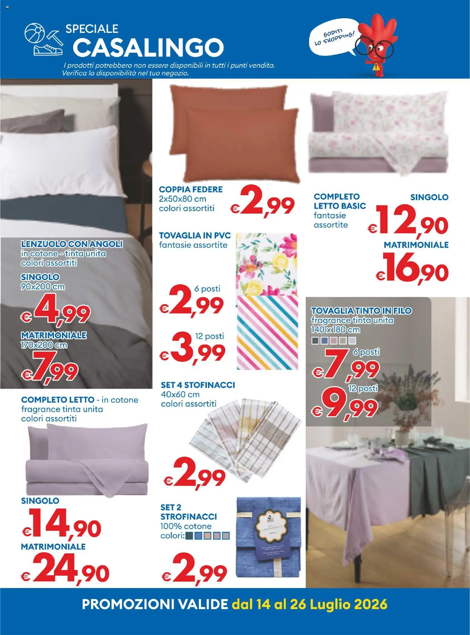 Volantino MD Discount del 14/07/2026 | Pagina: 21 | Prodotti: Letto, Tovaglia, Strofinacci