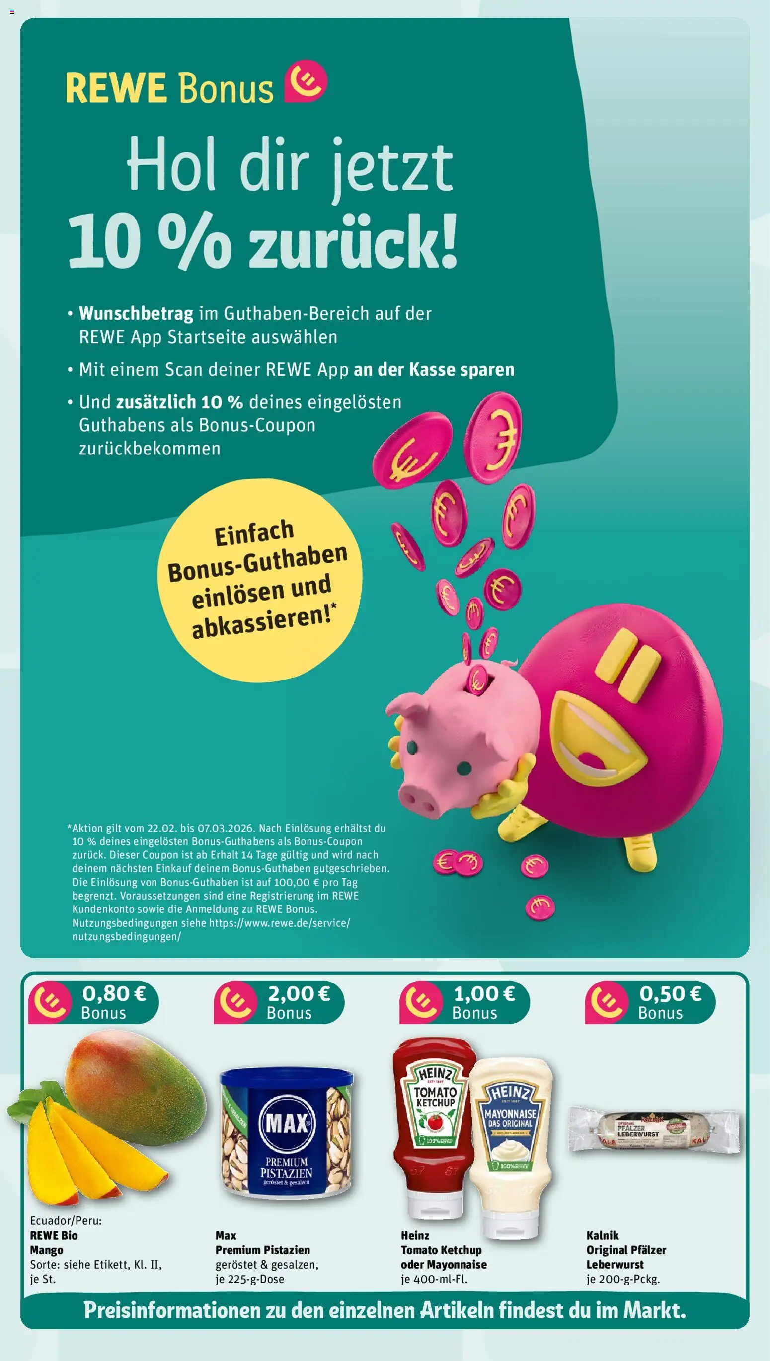 Rewe Prospekt 	 – gültig ab 23.02.2026 | Seite: 3 | Produkte: Pistazien, Mayonnaise, Mango, Ketchup