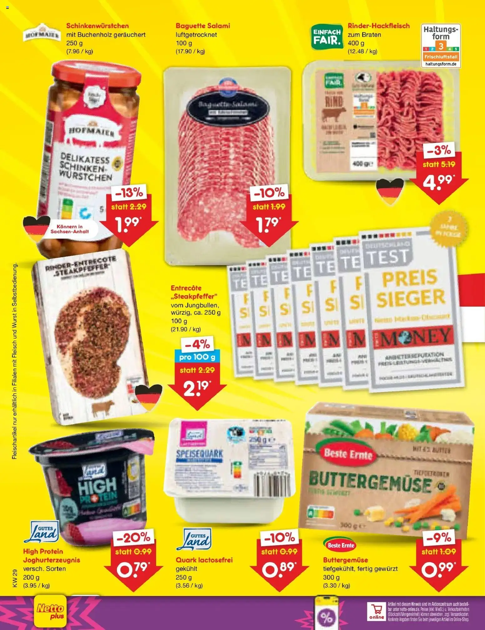 Netto Marken-Discount Prospekt Delitzsch – gültig ab 20.07.2026 | Seite: 44 | Produkte: Baguette, Entrecote, Schinken, Fleisch