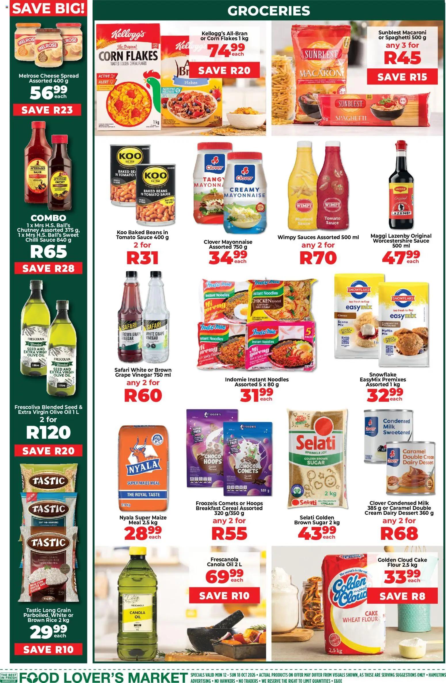 New Food Lover's Market catalogue – valid from 12/10/2026 | Page: 7 | Products: Corn, Condensed milk, Chicken, Flakes