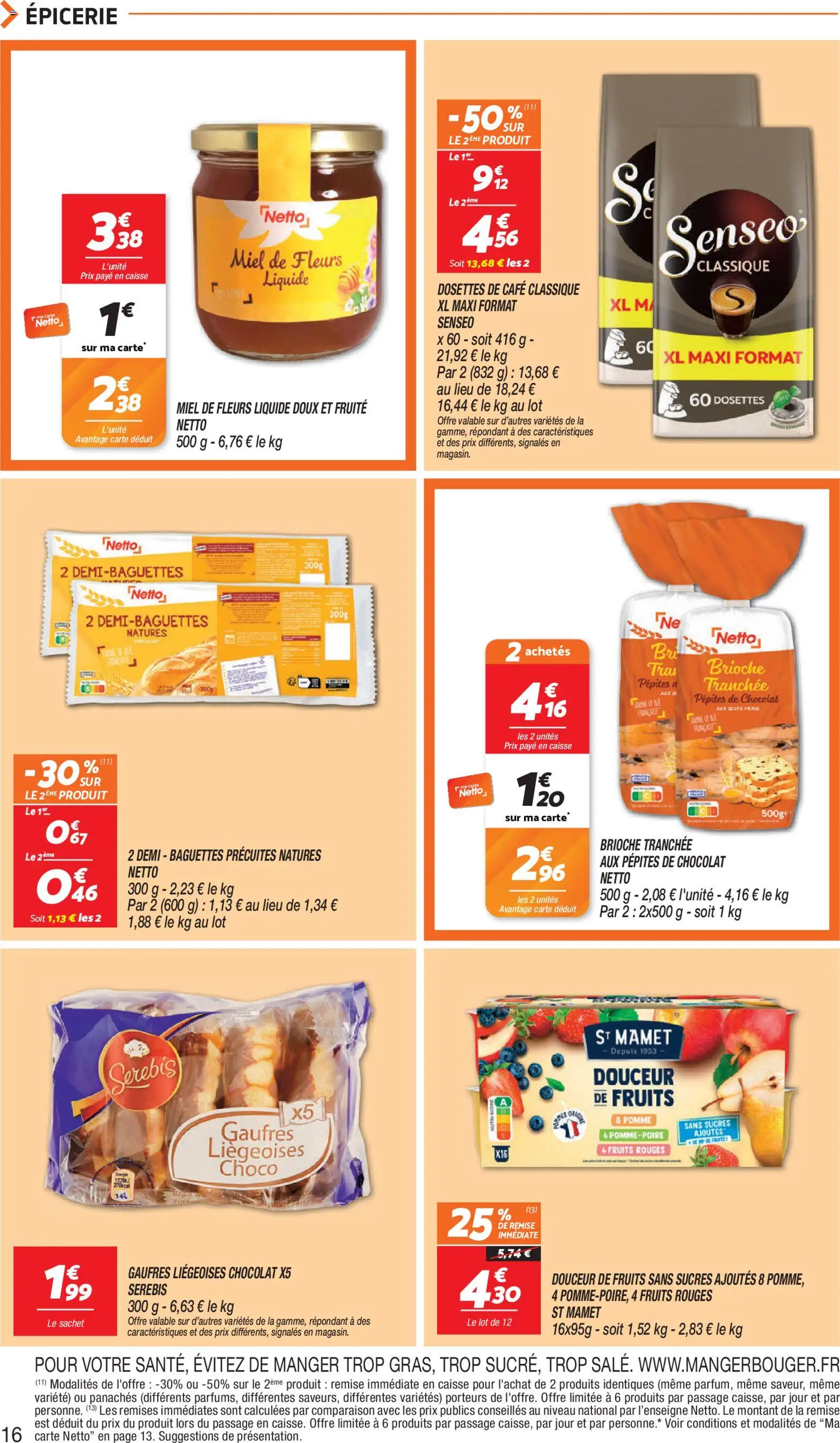 {H1} | Page: 16 | Produits: Pomme, Senseo, Café, Chocolat