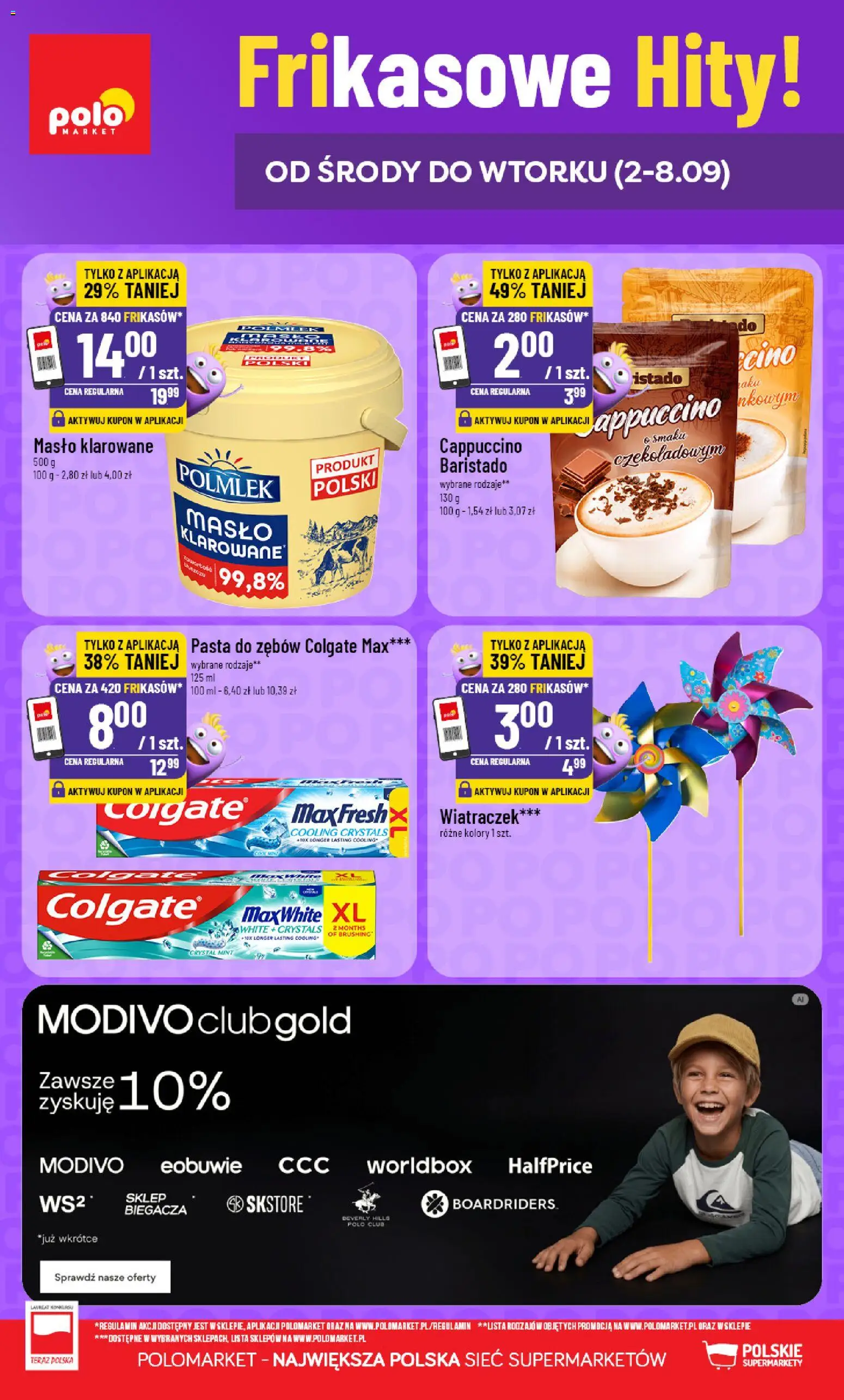 POLOmarket gazetka - Frikasowe Hity od 02.09.2026 | Strona: 1 | Produkty: Masło klarowane, Cappuccino, Pasta, Pasta do zębów