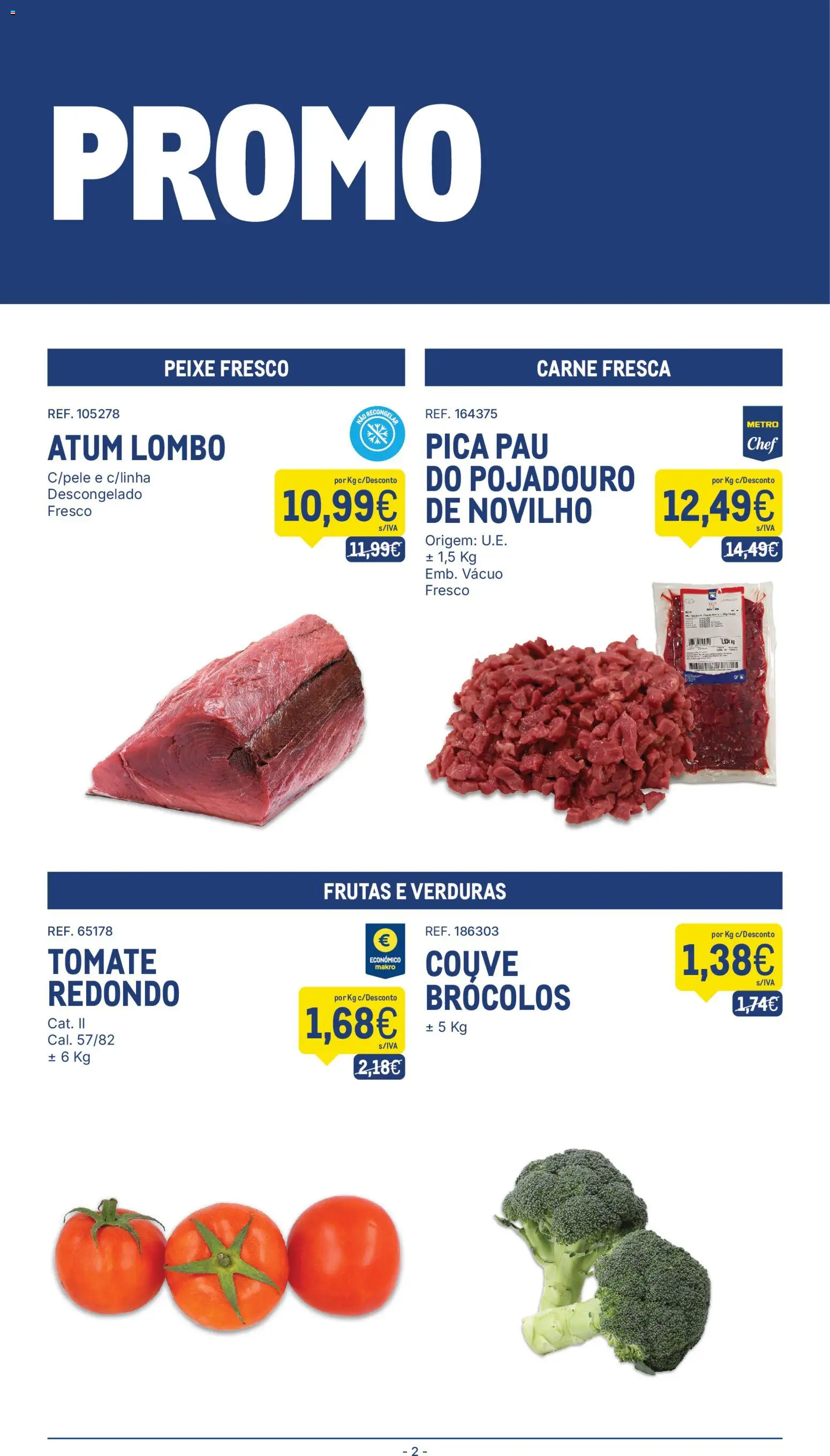 Makro folheto │ válido de 20/10/2026 | Página: 2 | Produtos: Brócolos, Lombo, Carne, Tomate