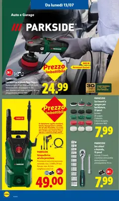 Anteprima del volantino PARKSIDE Idropulitrice ad alta pressione, Pressione di esercizio/pressione nominale: max. 7,4 MPa (74 bar) Portata: max. 6 l/min Lunghezza cavo: 5 m valido a partire dal 09/07/2026 | Pagina: 40