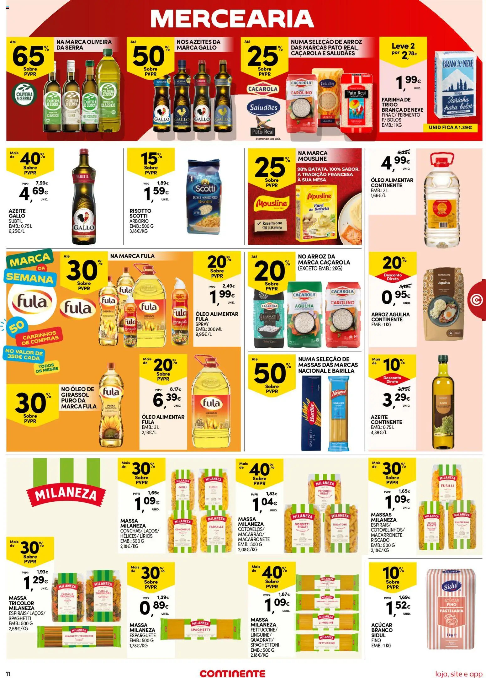 Continente folheto Bom Dia │ válido de 06/10/2026 | Página: 11 | Produtos: Esparguete, Mesa, Açúcar, Farinha