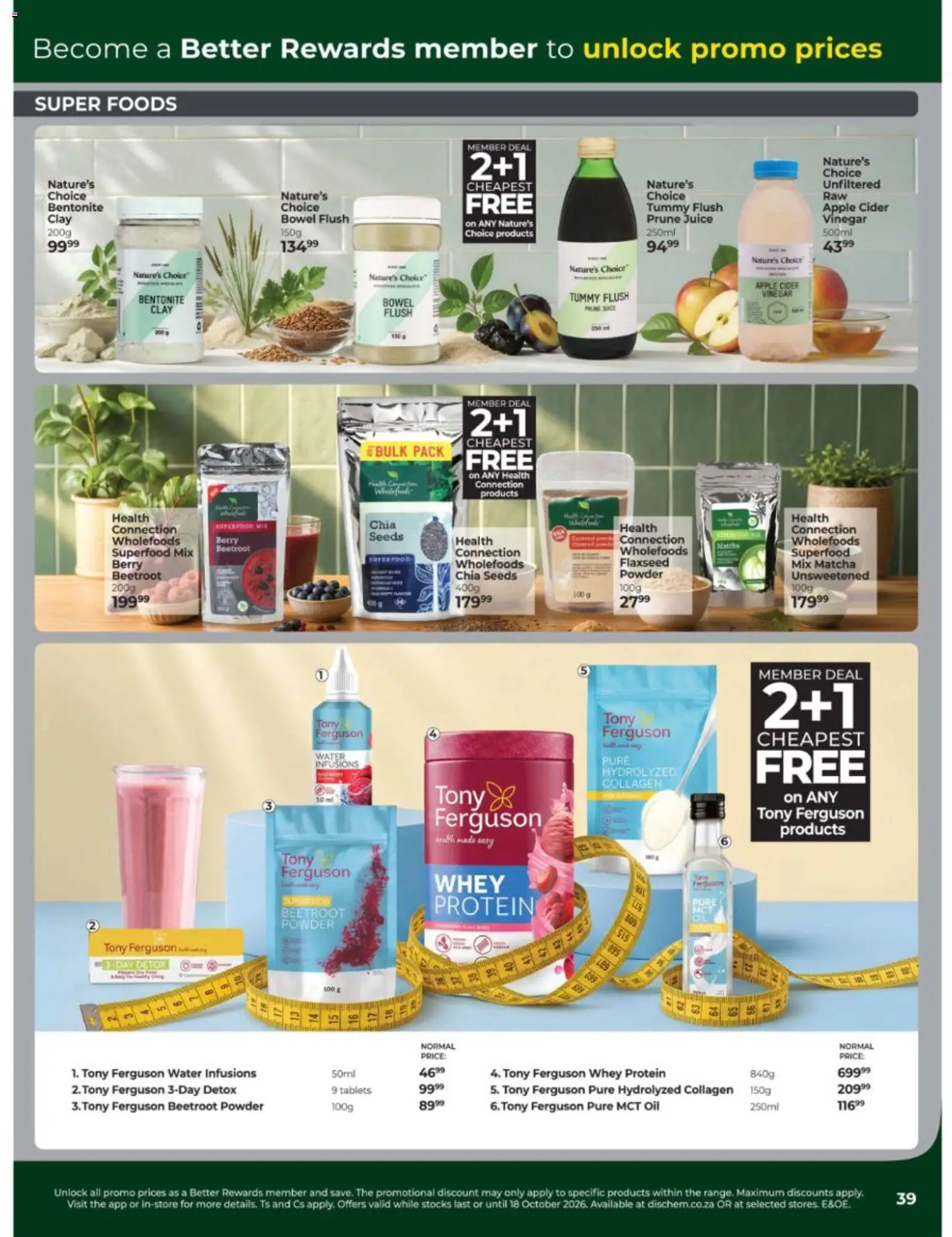 New Dis-Chem catalogue – valid from 15/09/2026 | Page: 39 | Products: Matcha, Protein, Cider, Powder