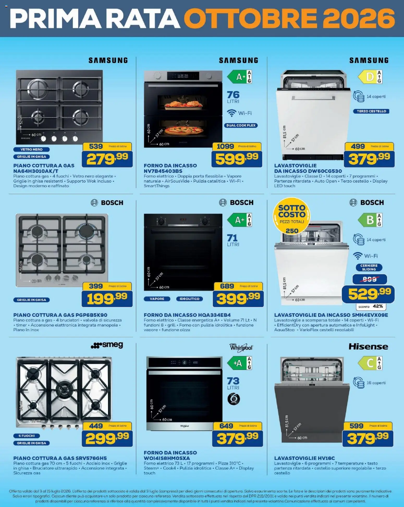 Volantino BRUNO del 03/07/2026 | Pagina: 31 | Prodotti: Lavastoviglie da incasso, Forno, Forno elettrico, Samsung
