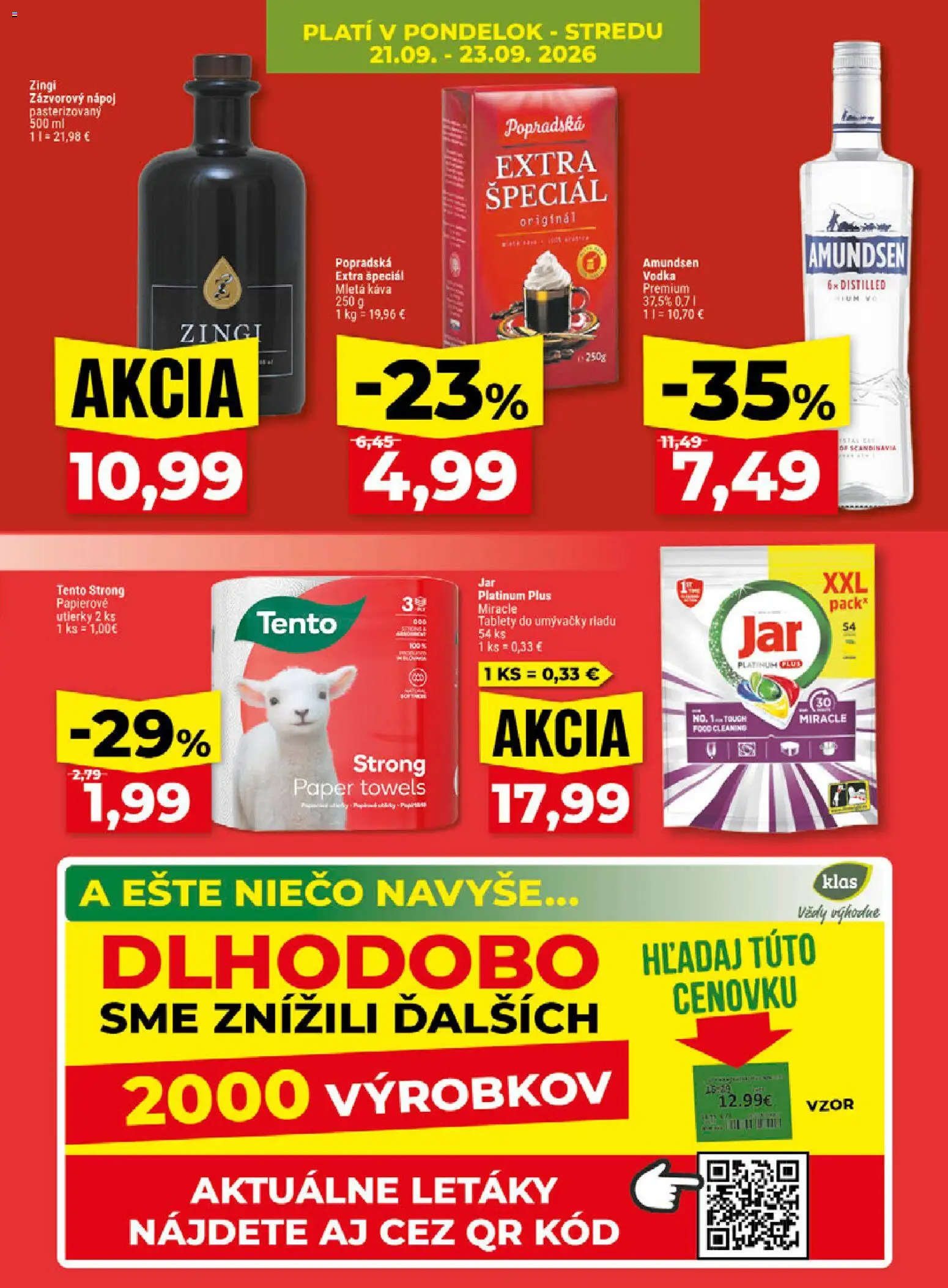 Nové Klas akcie – leták je platný od 21.09.2026 | Strana: 5 | Produkty: Káva, Tablety do umývačky, Mletá káva, Utierky