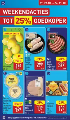 Borrel-salade kip kerrie-ananas of oude kaas-truffel, 150 g. - Voorbeeld van een folder van Aldi, geldig van 05-10-2026 | Pagina: 66 | Producten: Boter, Ananas, Ketchup, Salade