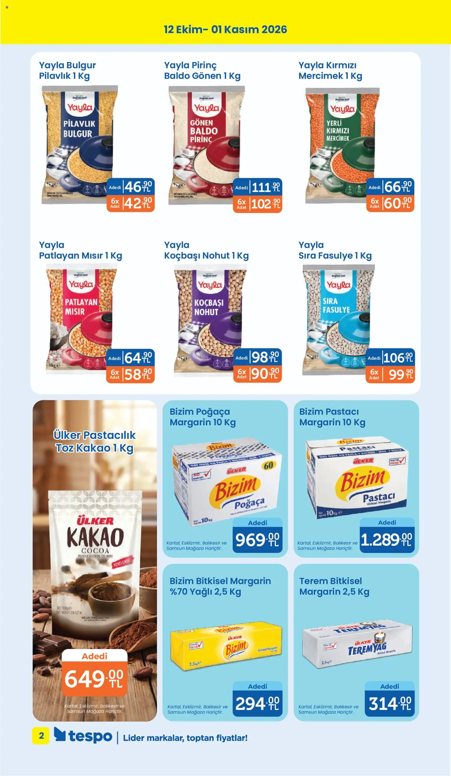 Tespo Katalog - 12 Ekim 2026 tarihinden itibaren geçerlidir | Sayfa: 2 | Ürünler: Fasulye, Mercimek, Pirinç, Mısır