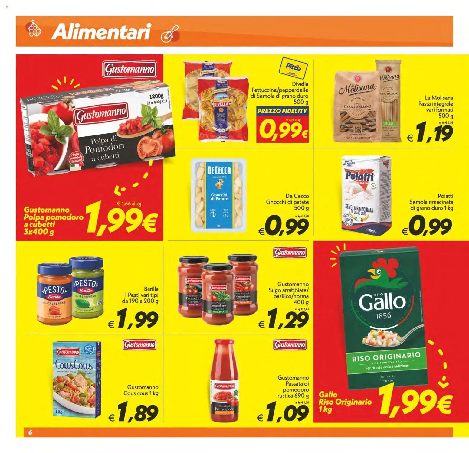 Volantino SuperConveniente del 11/09/2026 | Pagina: 6 | Prodotti: De Cecco, Patate, Basilico, Semola