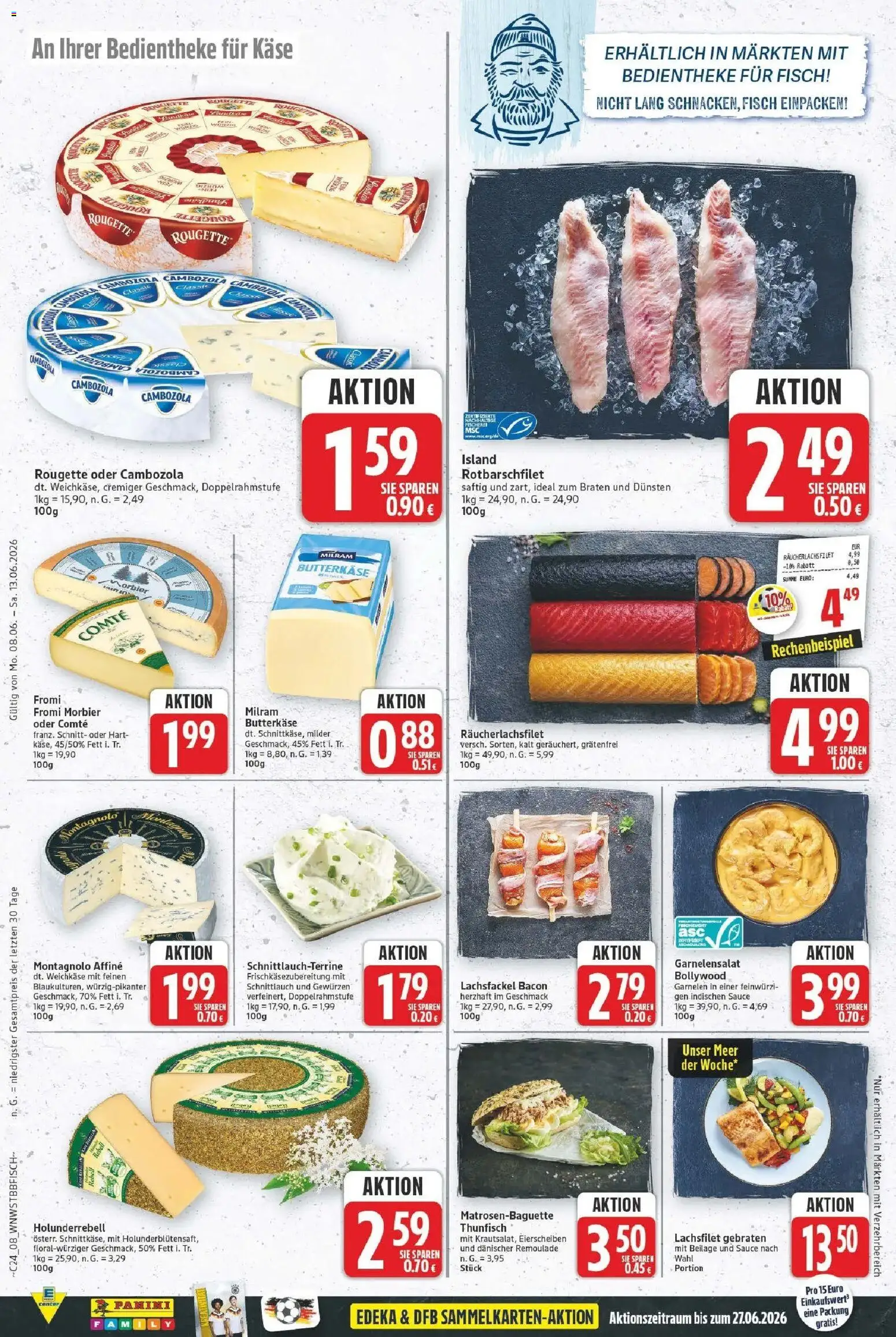 E center Prospekt Bitterfeld-Wolfen – gültig ab 08.06.2026 | Seite: 8 | Produkte: Käse, Thunfisch, Garnelen, Fisch