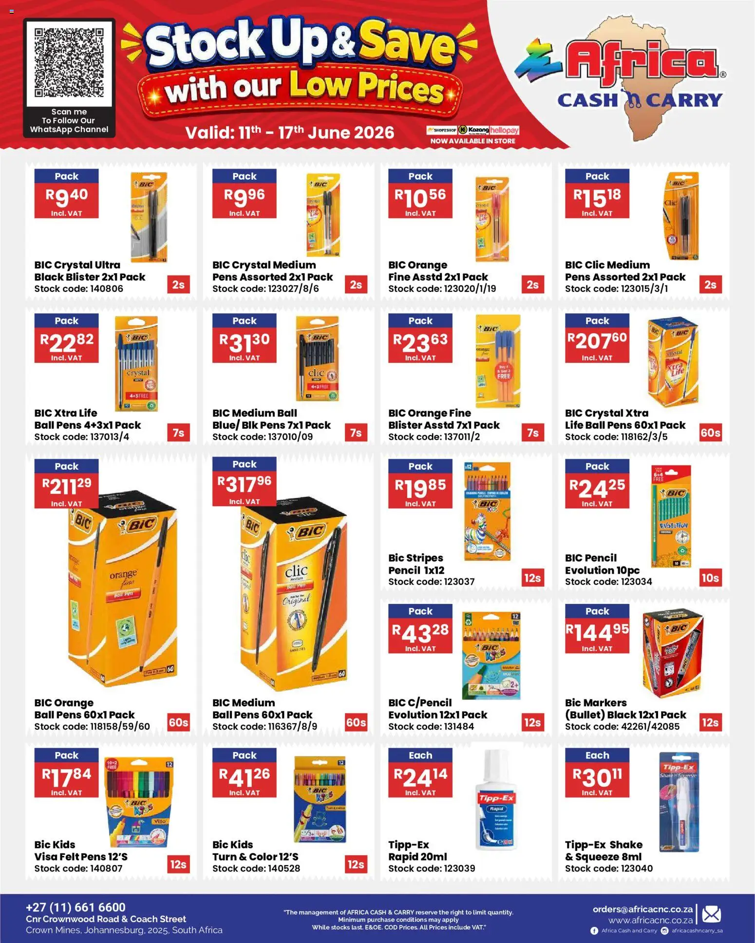 New Africa Cash & Carry catalogue – valid from 11.06.2026 | Page: 61 | Products: Pencil, Pen, Stock