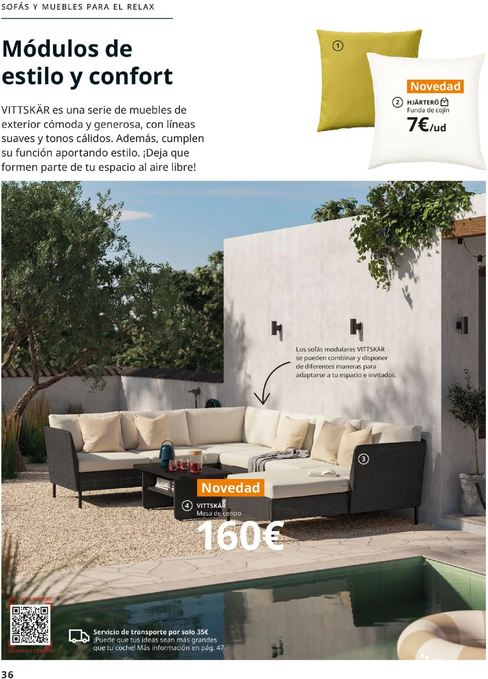 Catálogo IKEA Muebles de exterior │ válido desde el 17/12/2025 | Página: 36 | Productos: Cómoda, Muebles, Funda de cojín, Cojín