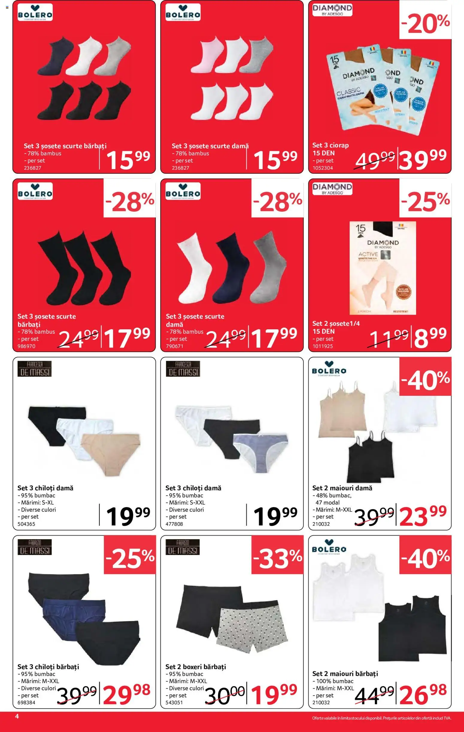 Noul catalog Selgros – valabil de la 21.08.2026 | Pagină: 4 | Produse: Active, Chiloți, Șosete, Boxeri